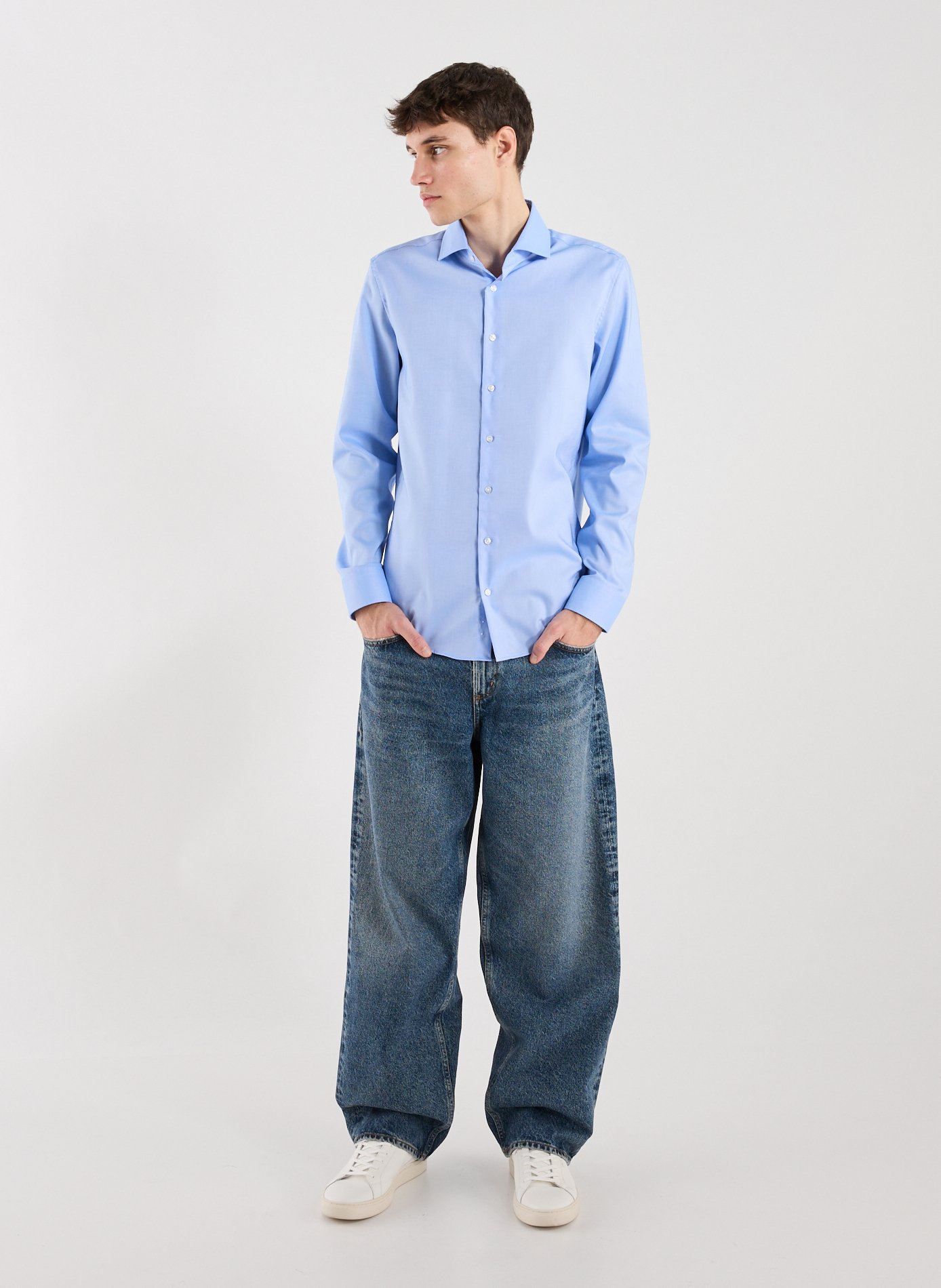 Chemise col classique en coton SEIDENSTICKER Bleu