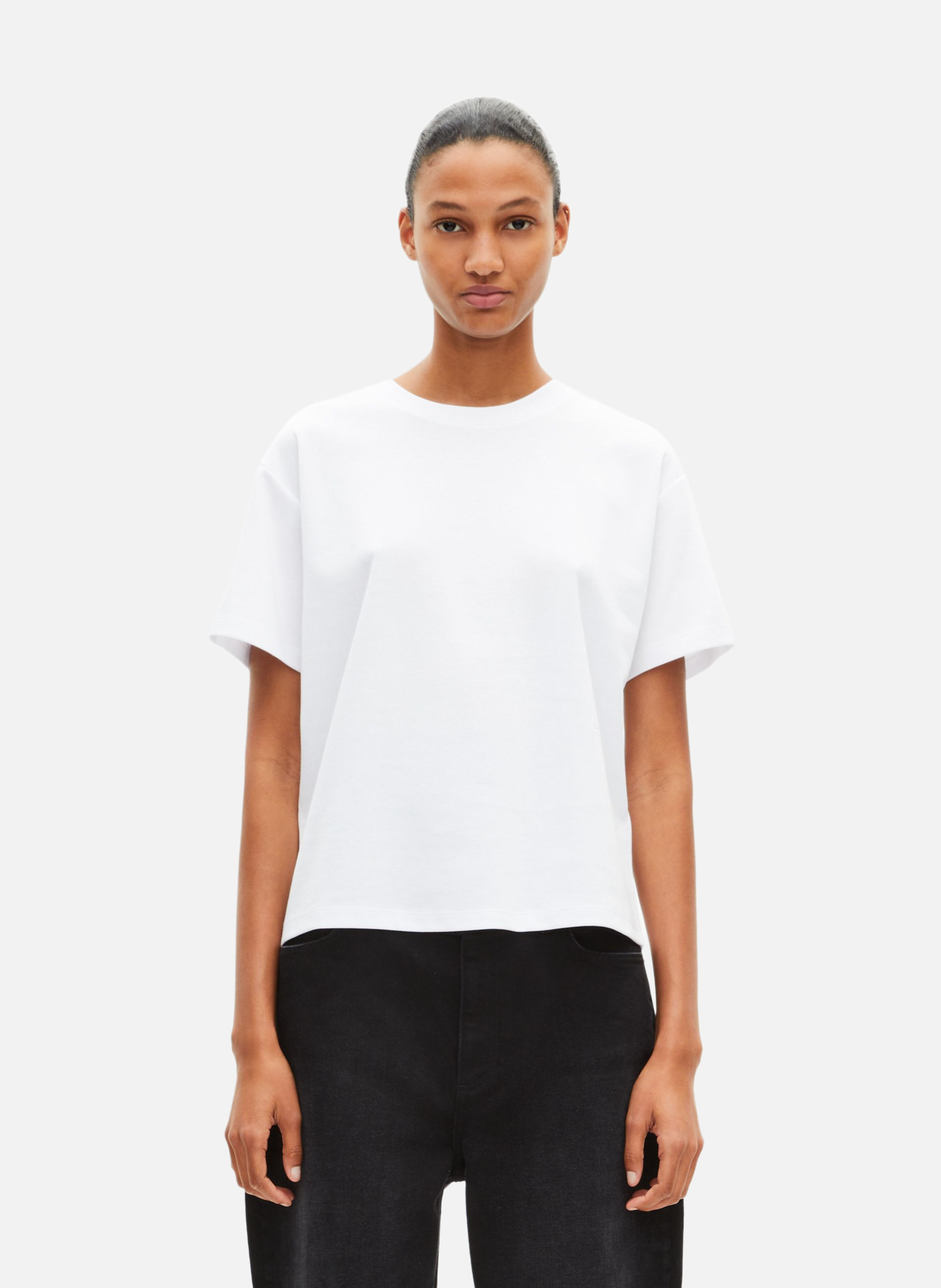 T-shirt droit en coton mélangé THE KOOPLES Blanc