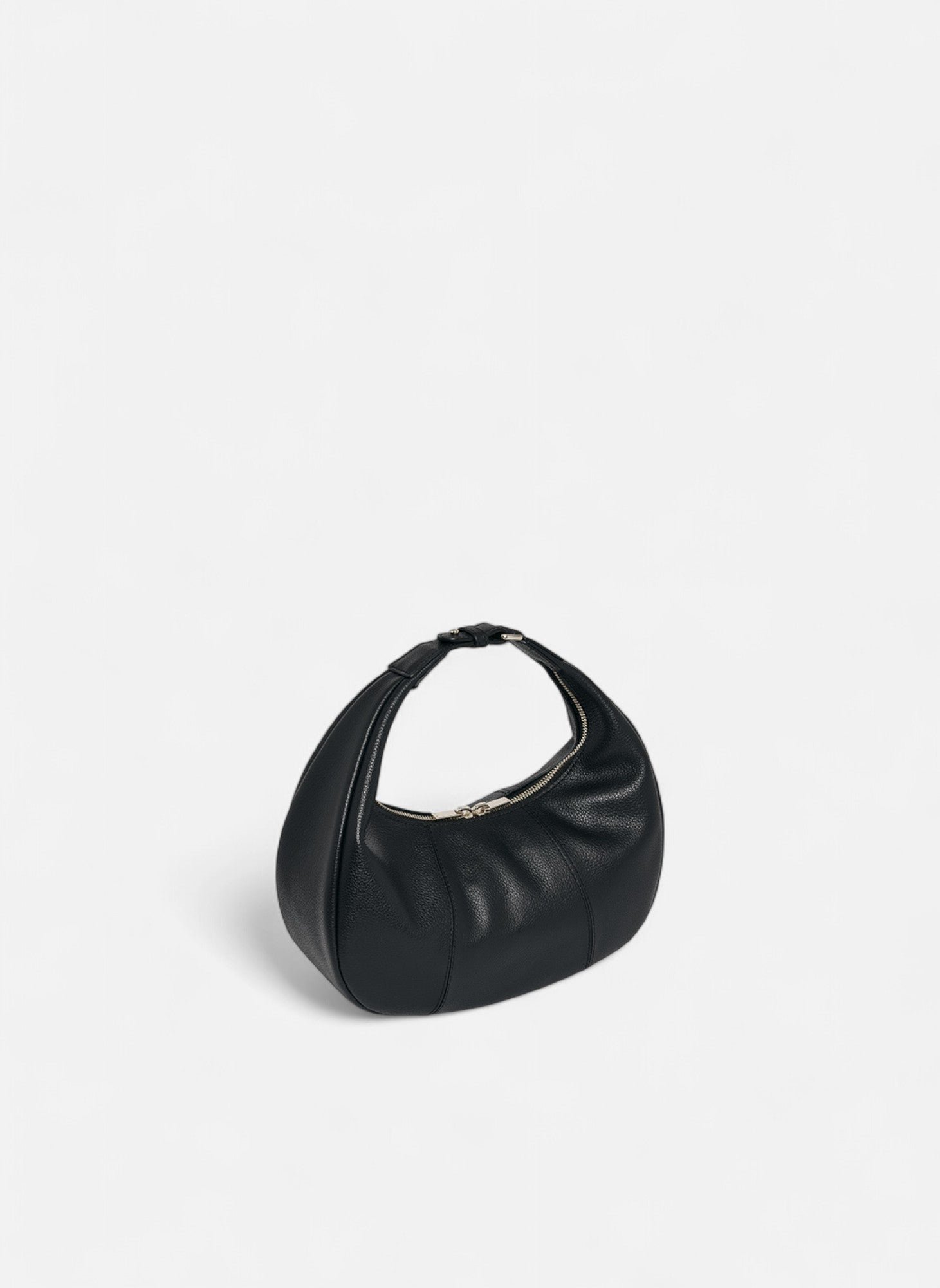 Petit sac hobo juliette en cuir grainé LE TANNEUR Noir