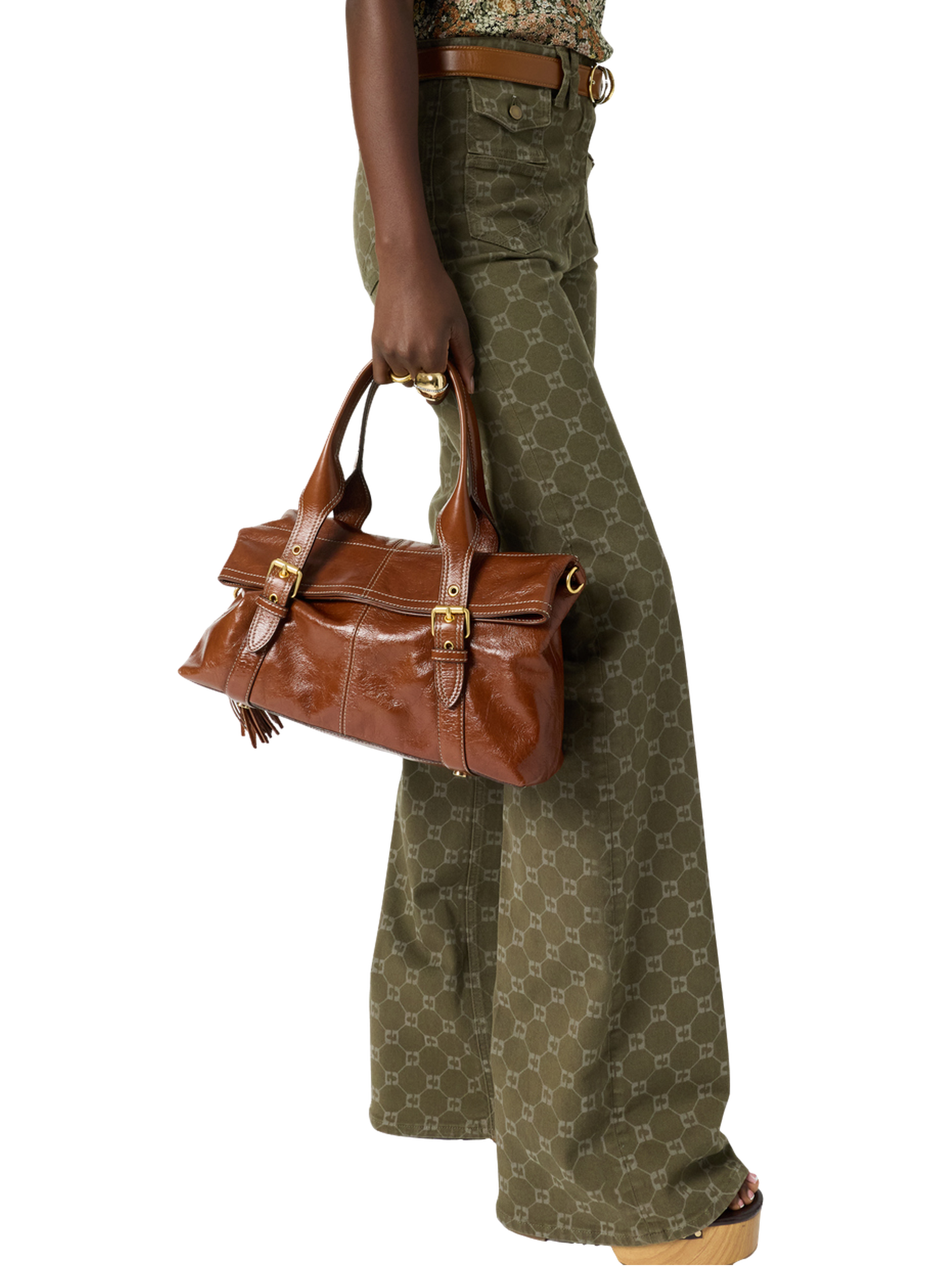 Jean flare à monogramme - anna GERARD DAREL Vert