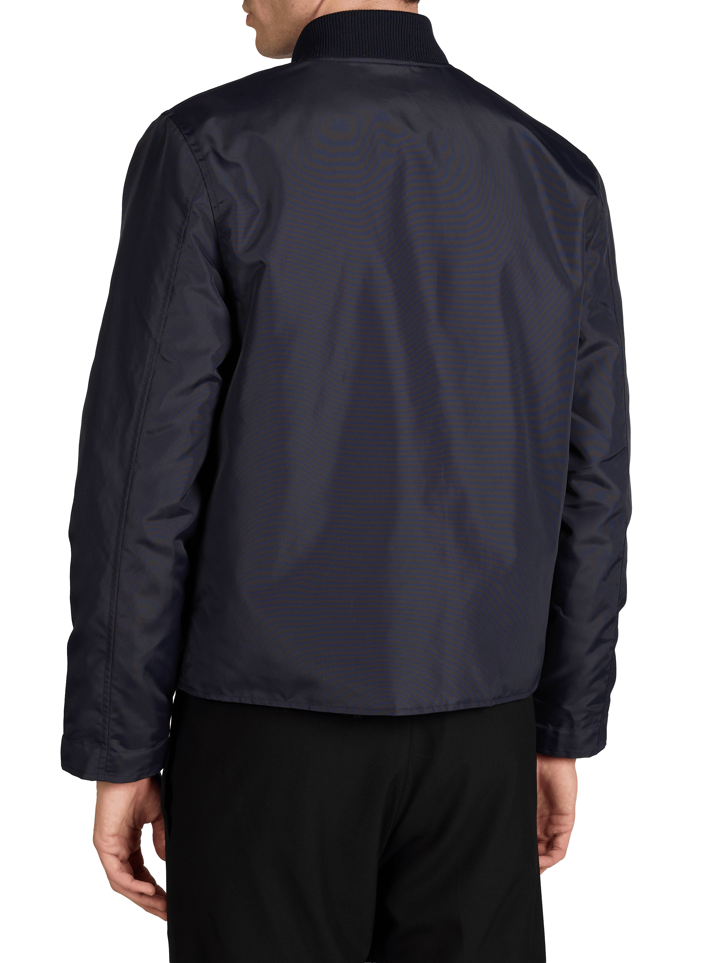 Solid Bomber Jacket with Ribbed Collar OFFICINE GENERALE Blue