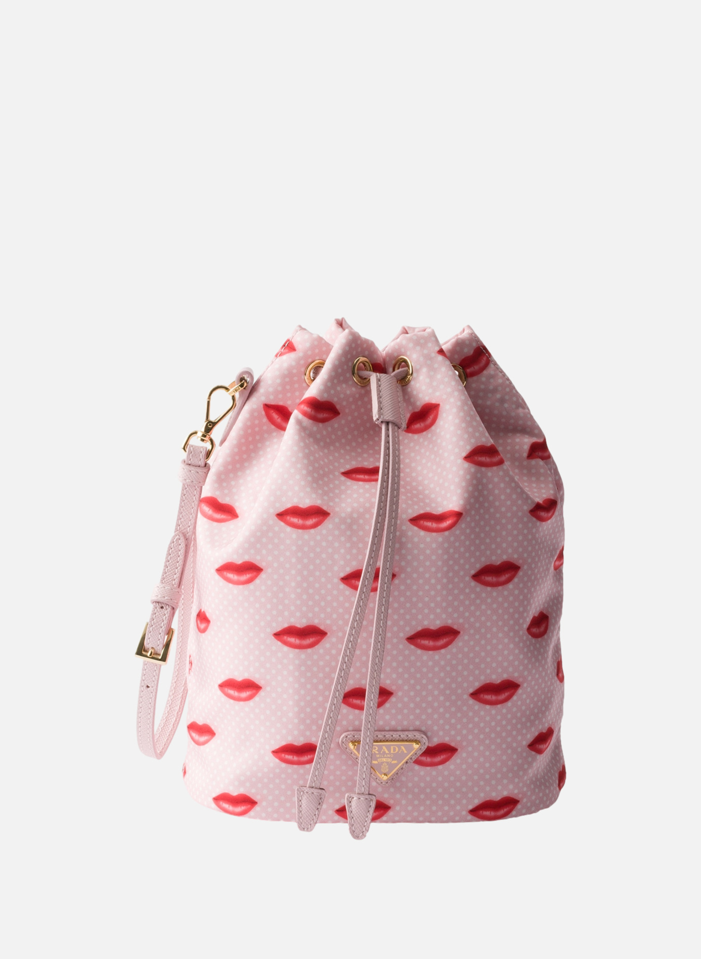 Pochette en re-nylon imprimé PRADA Rose