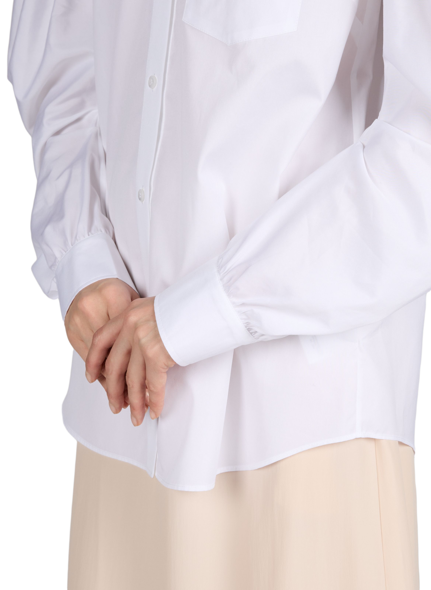 Chemise droite avec perles en coton SIMONE ROCHA Blanc