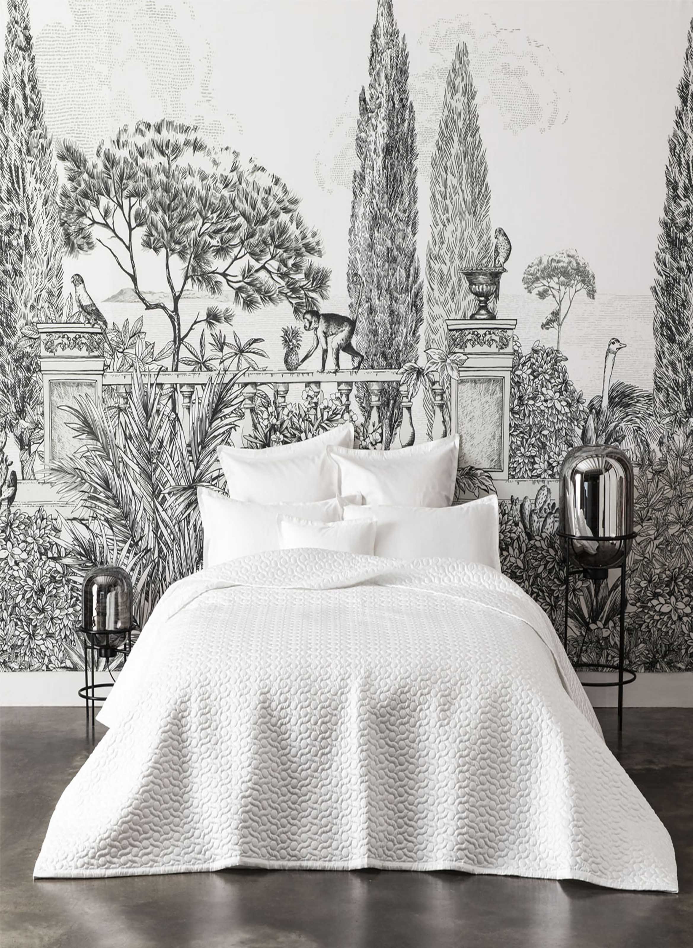 Couvre-lit matelassé uni en satin de coton bio, poesie ALEXANDRE TURPAULT Blanc