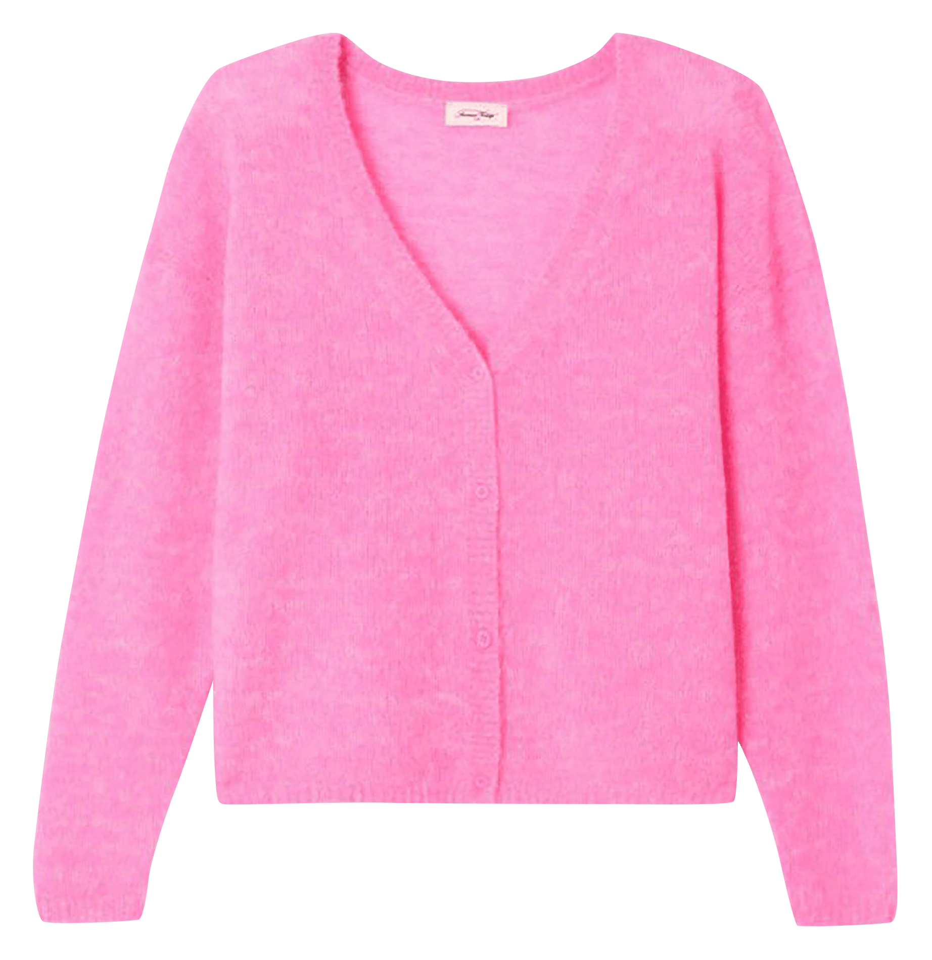 Gilet droit col v en laine mélangée nuggy AMERICAN VINTAGE Rose