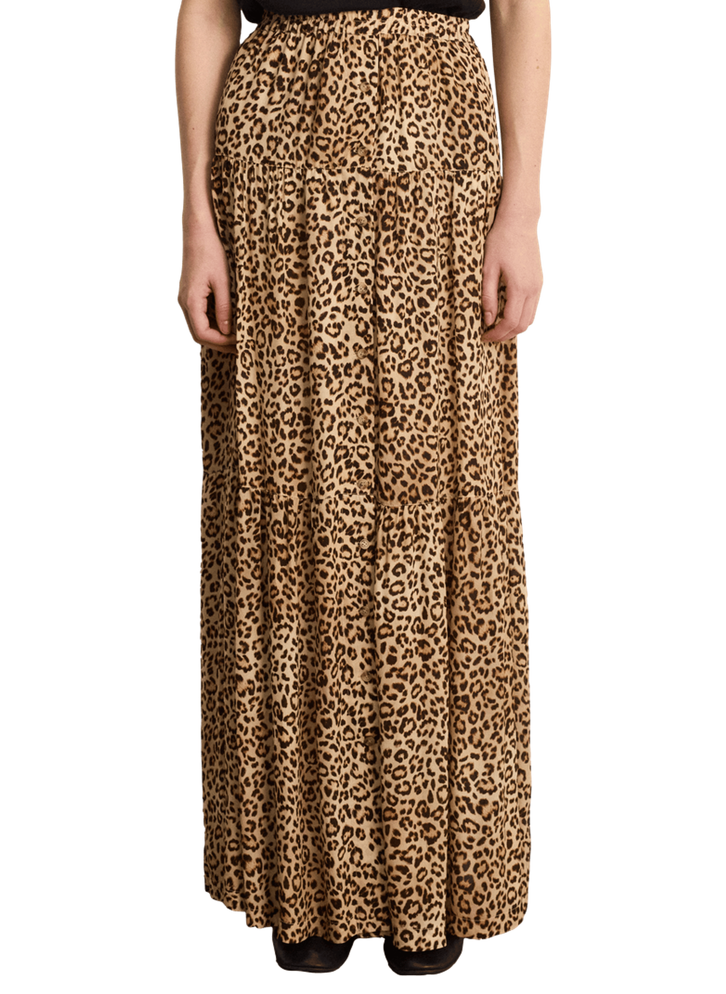 Jupe longue boutonnée léopard - nayana PABLO Rose