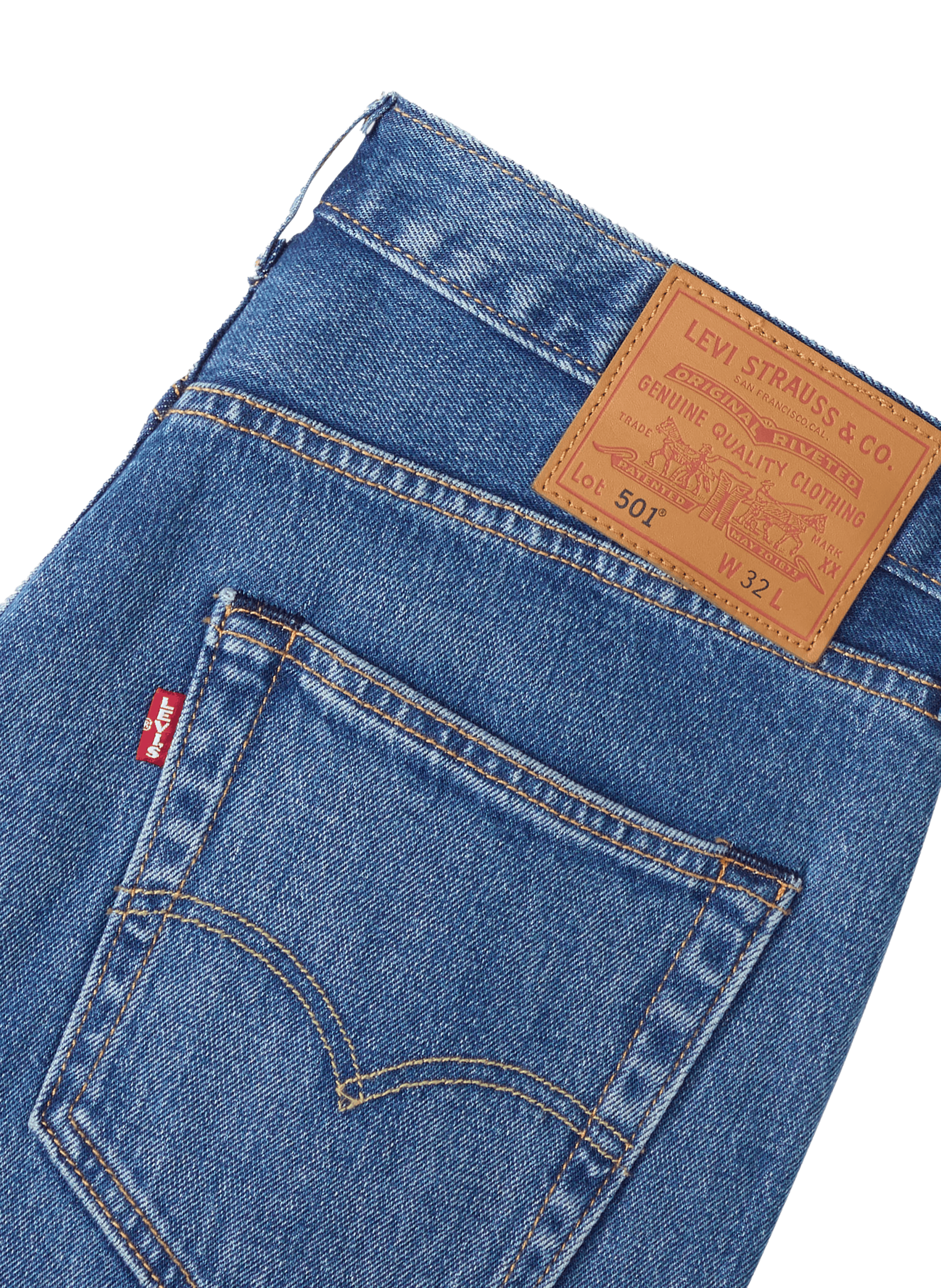 Short denim en coton mélangé LEVI'S Bleu