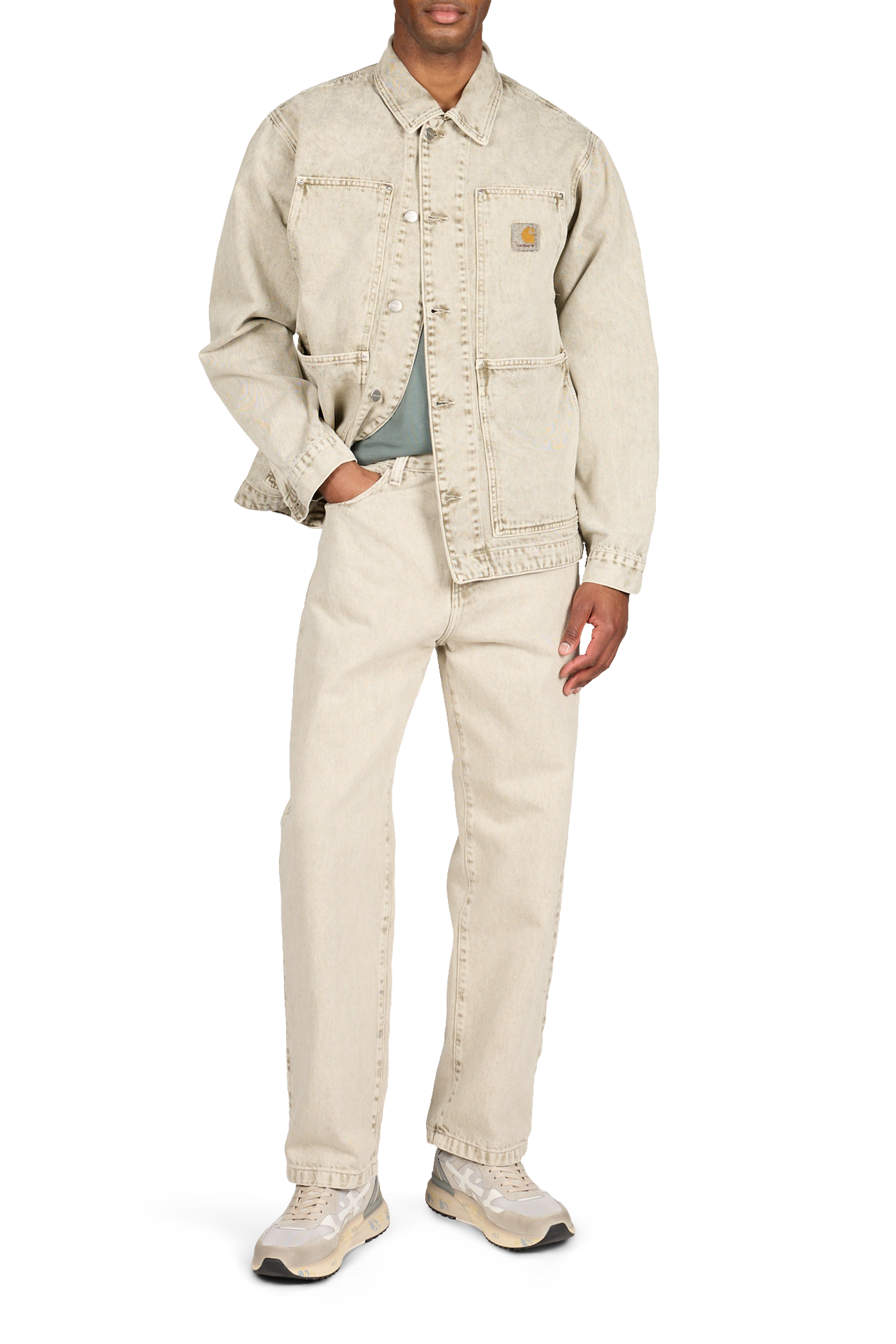 Rechte jeans van katoen. CARHARTT WIP Groen