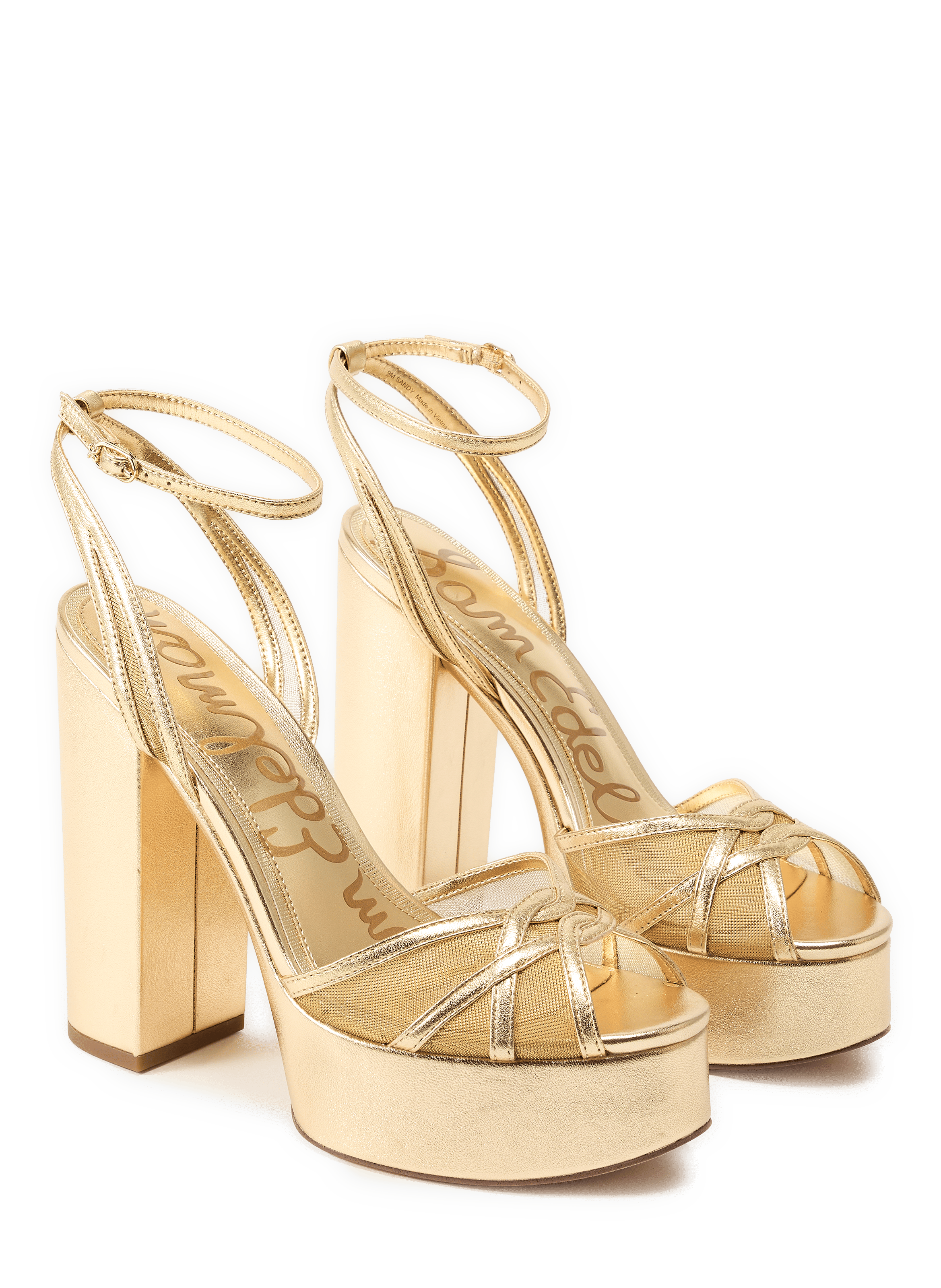 Sandales brillantes à talon Sandy SAM EDELMAN Doré