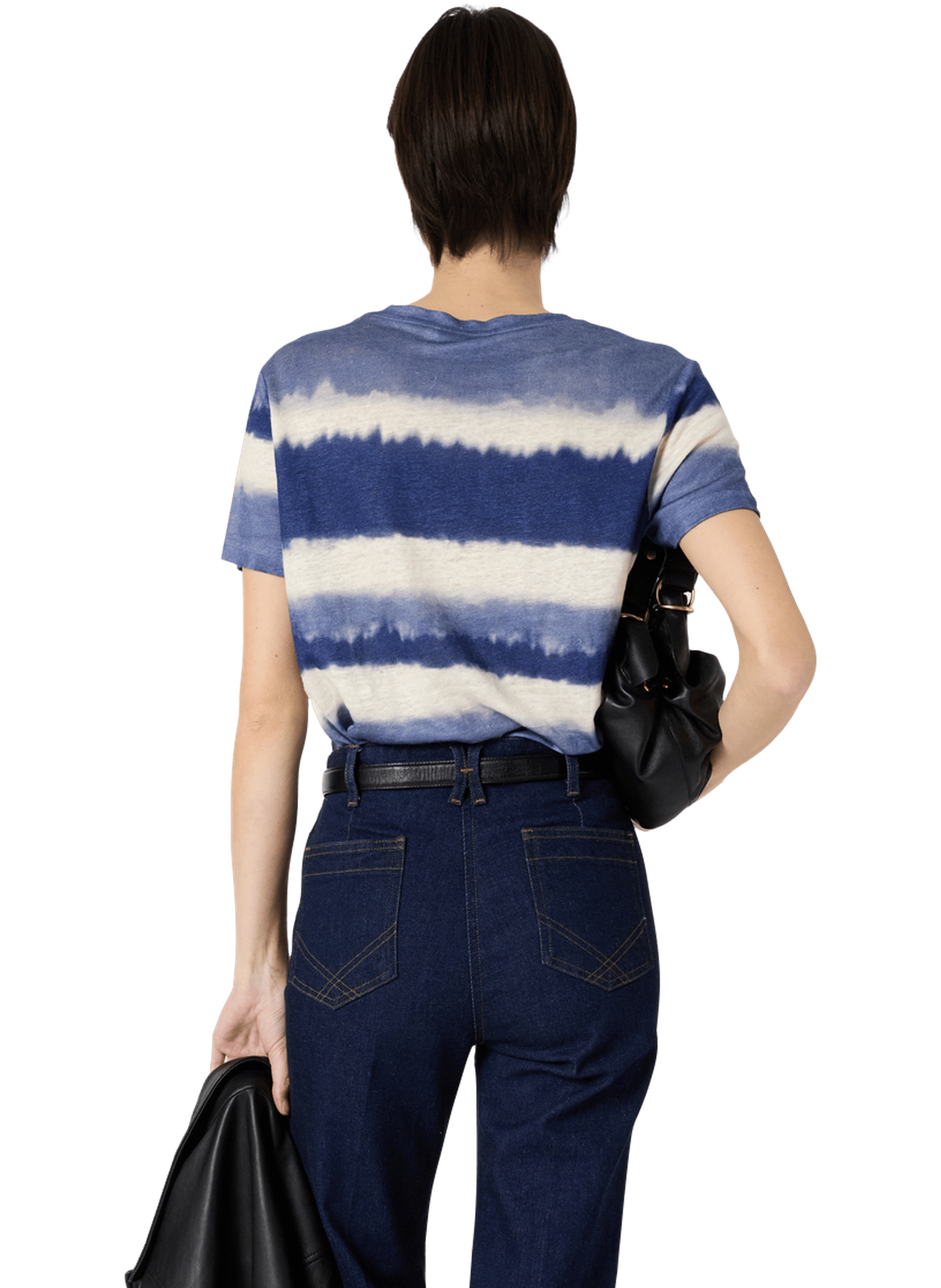 T-shirt tie and die en lin - mabinty GERARD DAREL Bleu