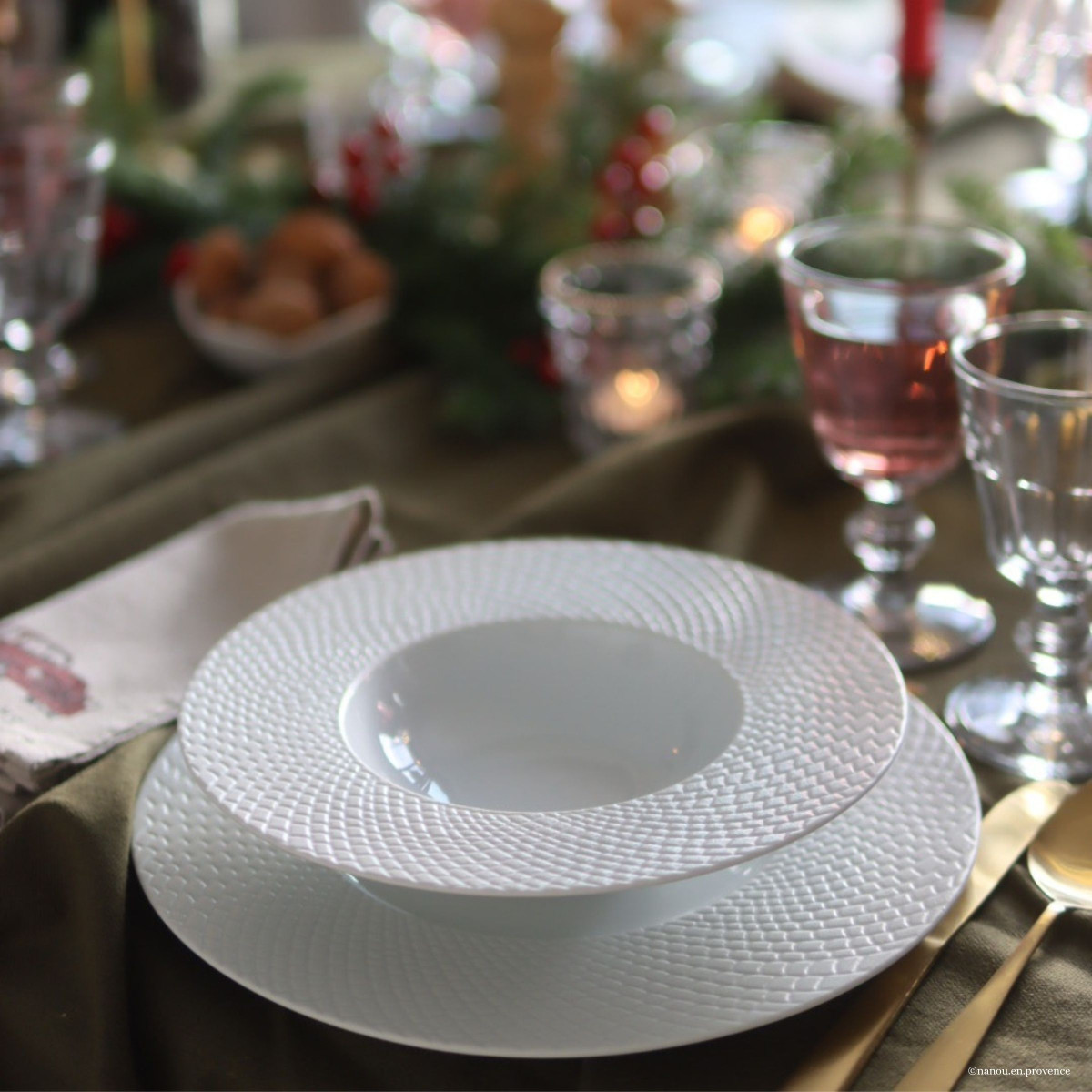 Sherane - assiette plate 27 cm (lot de 6) MEDARD DE NOBLAT Blanc