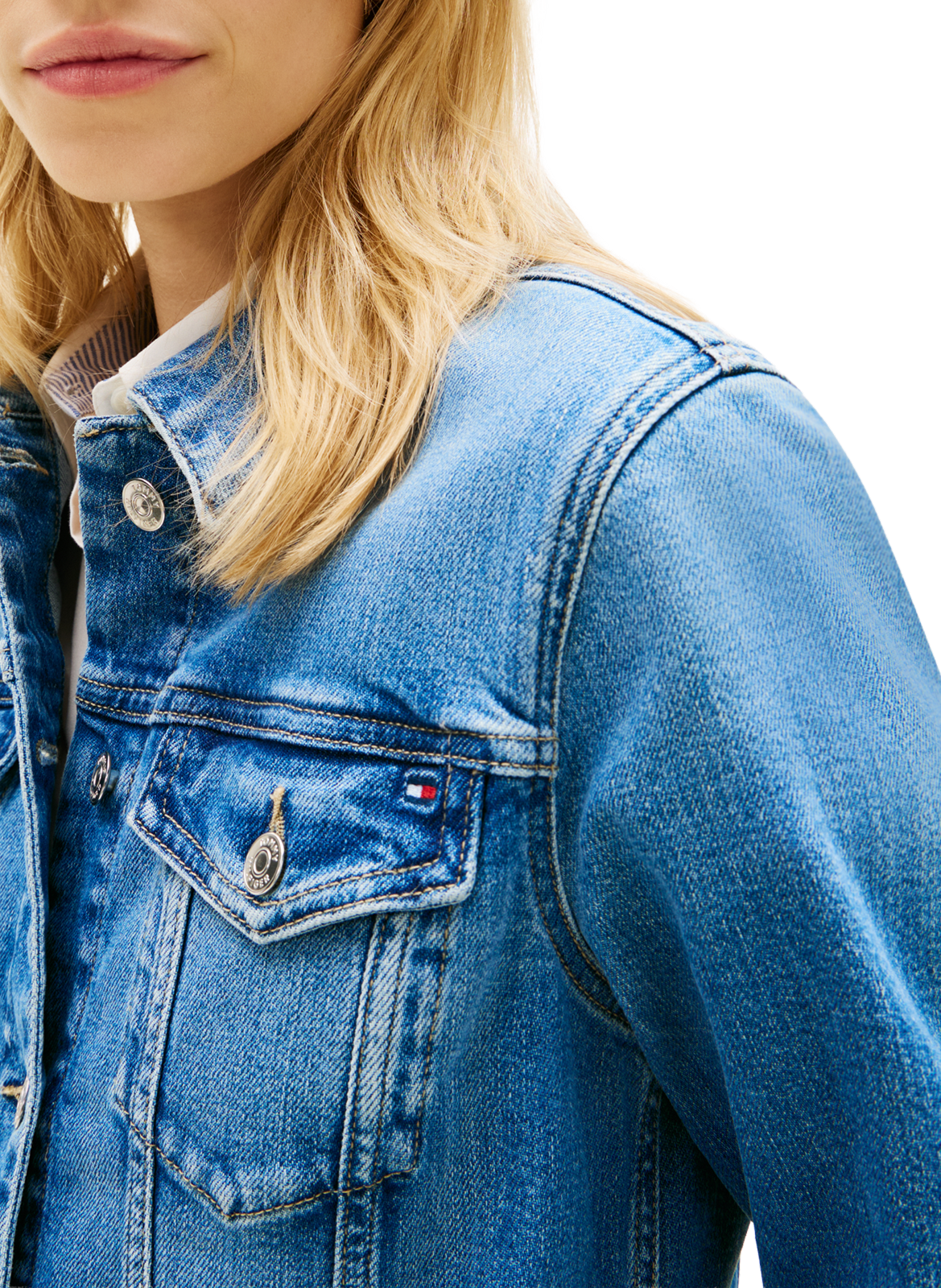 Veste denim en coton mélangé TOMMY HILFIGER Bleu