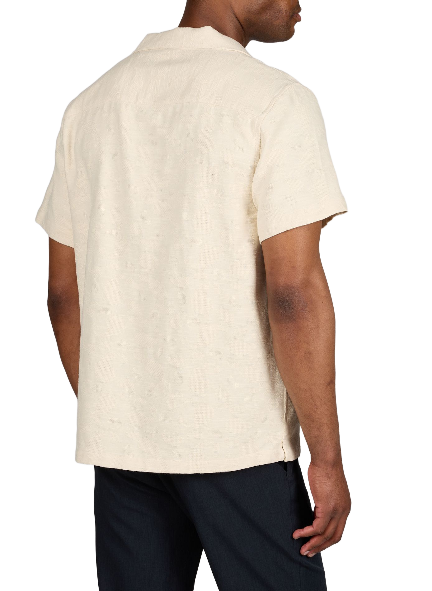Straight short-sleeved shirt in blended cotton FAGUO Beige