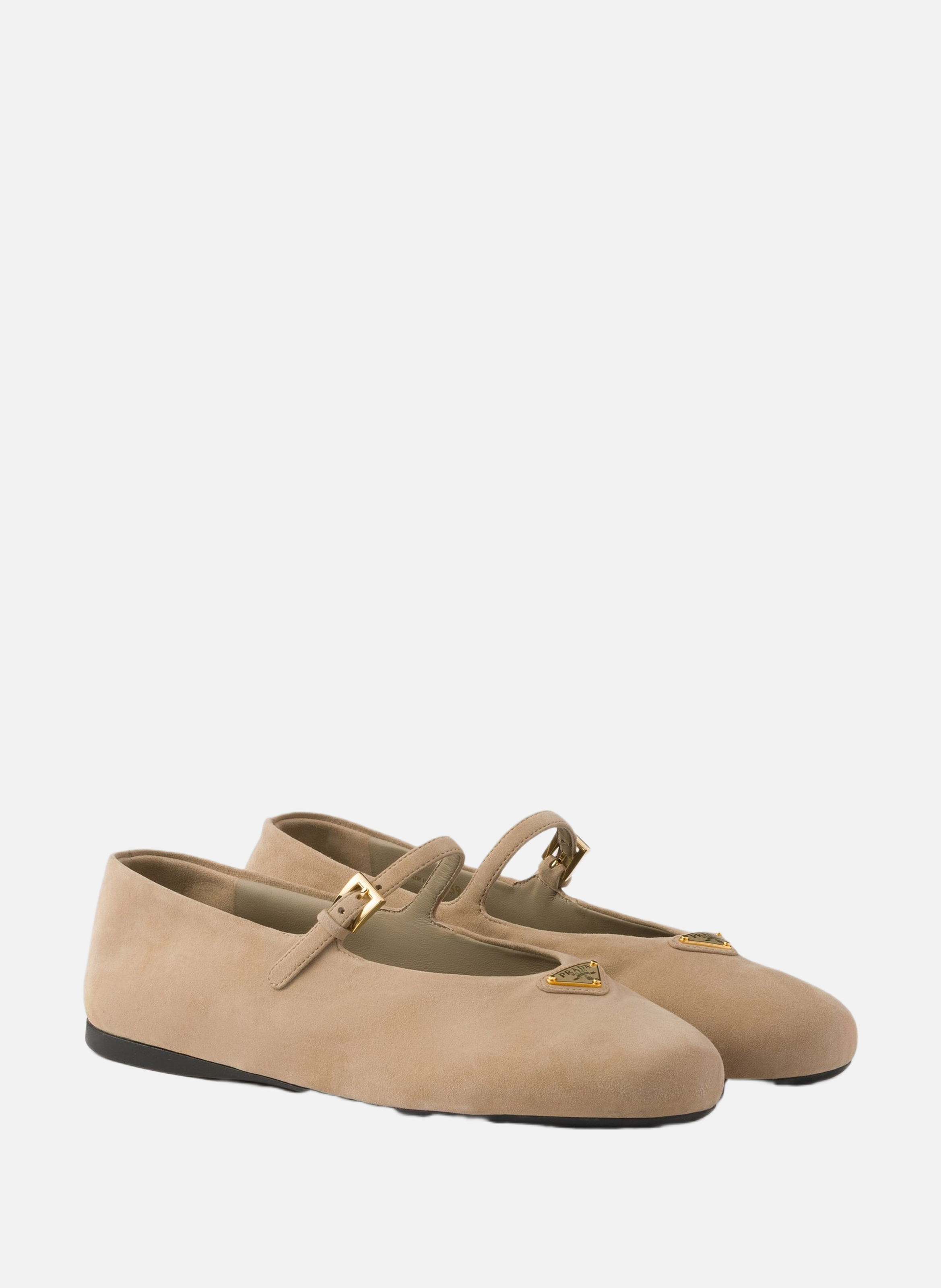 Ballerines en veau velours PRADA Beige