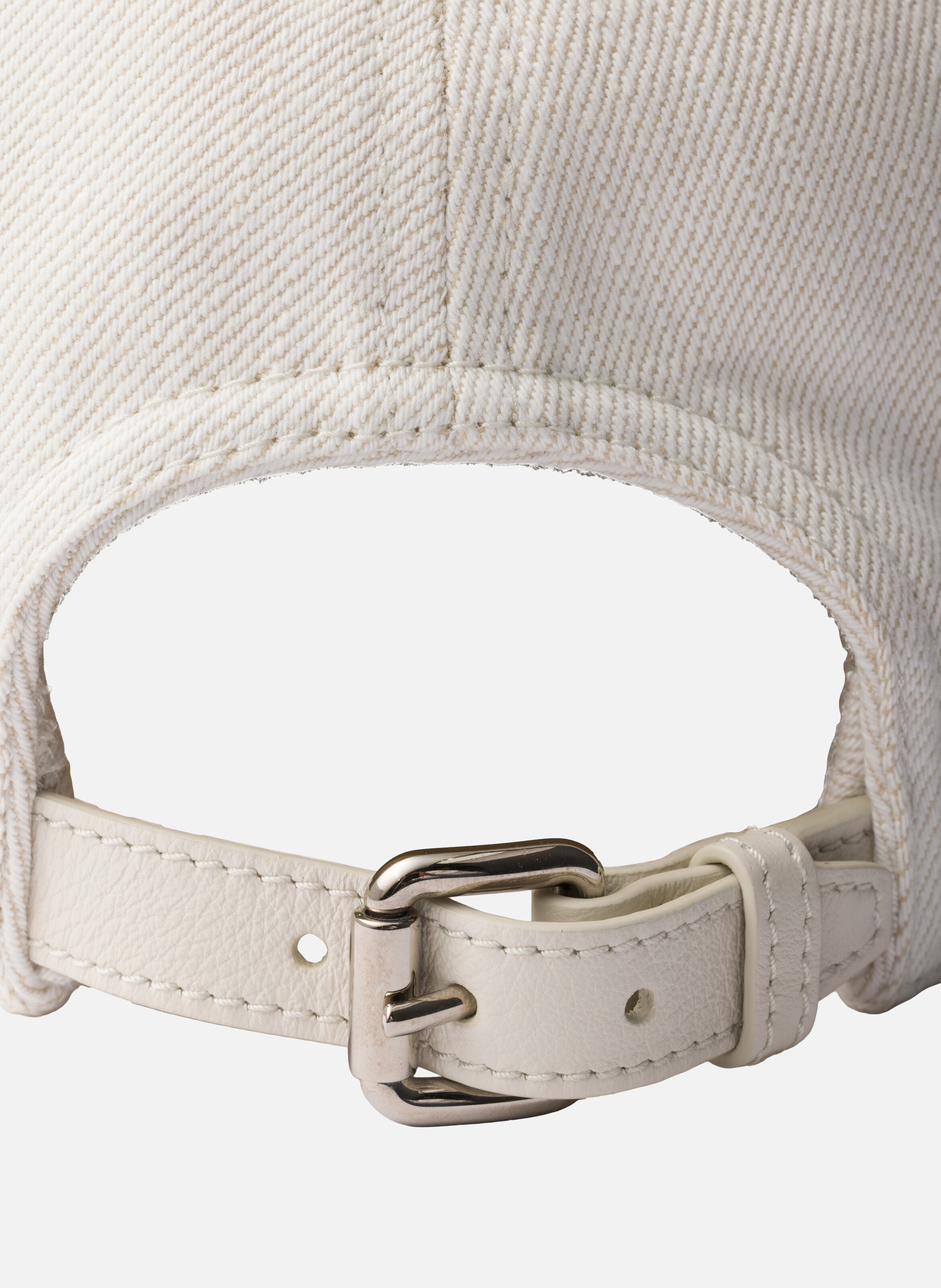 Casquette de baseball en denim PRADA Blanc