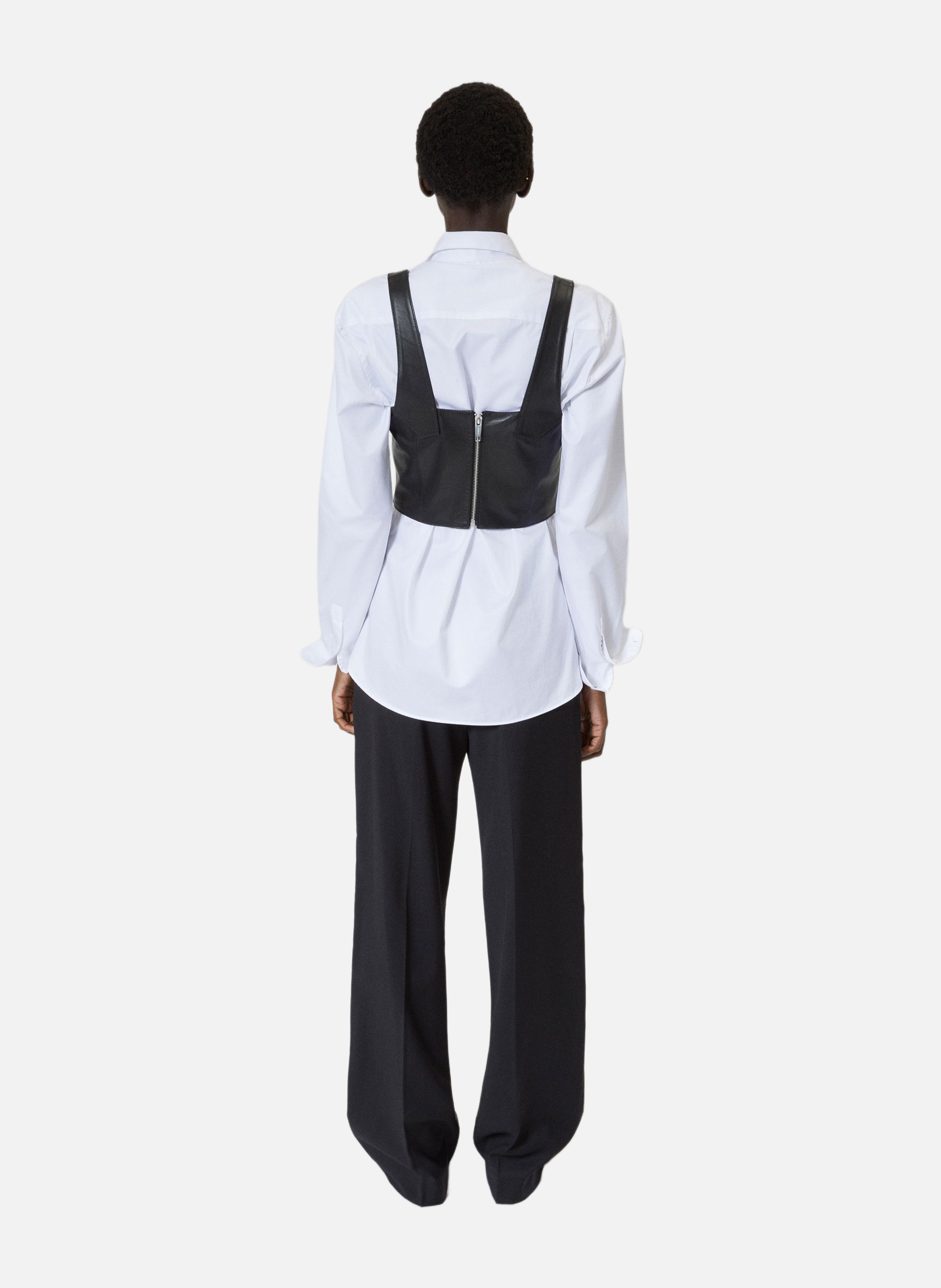 Top bustier en cuir THE KOOPLES Noir
