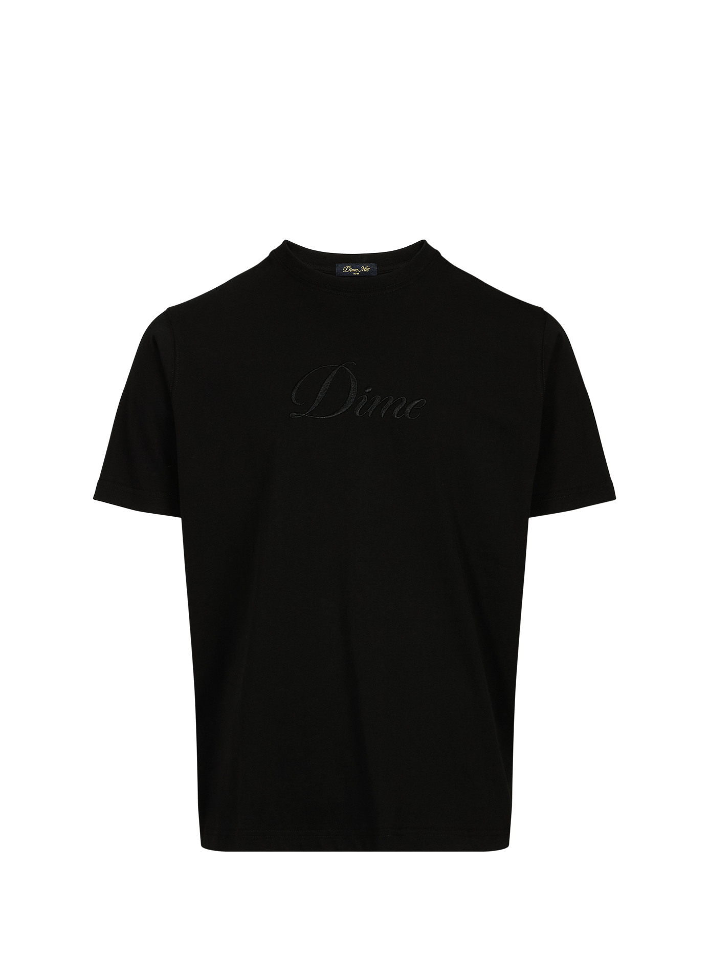 T-Shirt mit kurzen Ärmeln und Stickerei aus Baumwolle DIME Schwarz