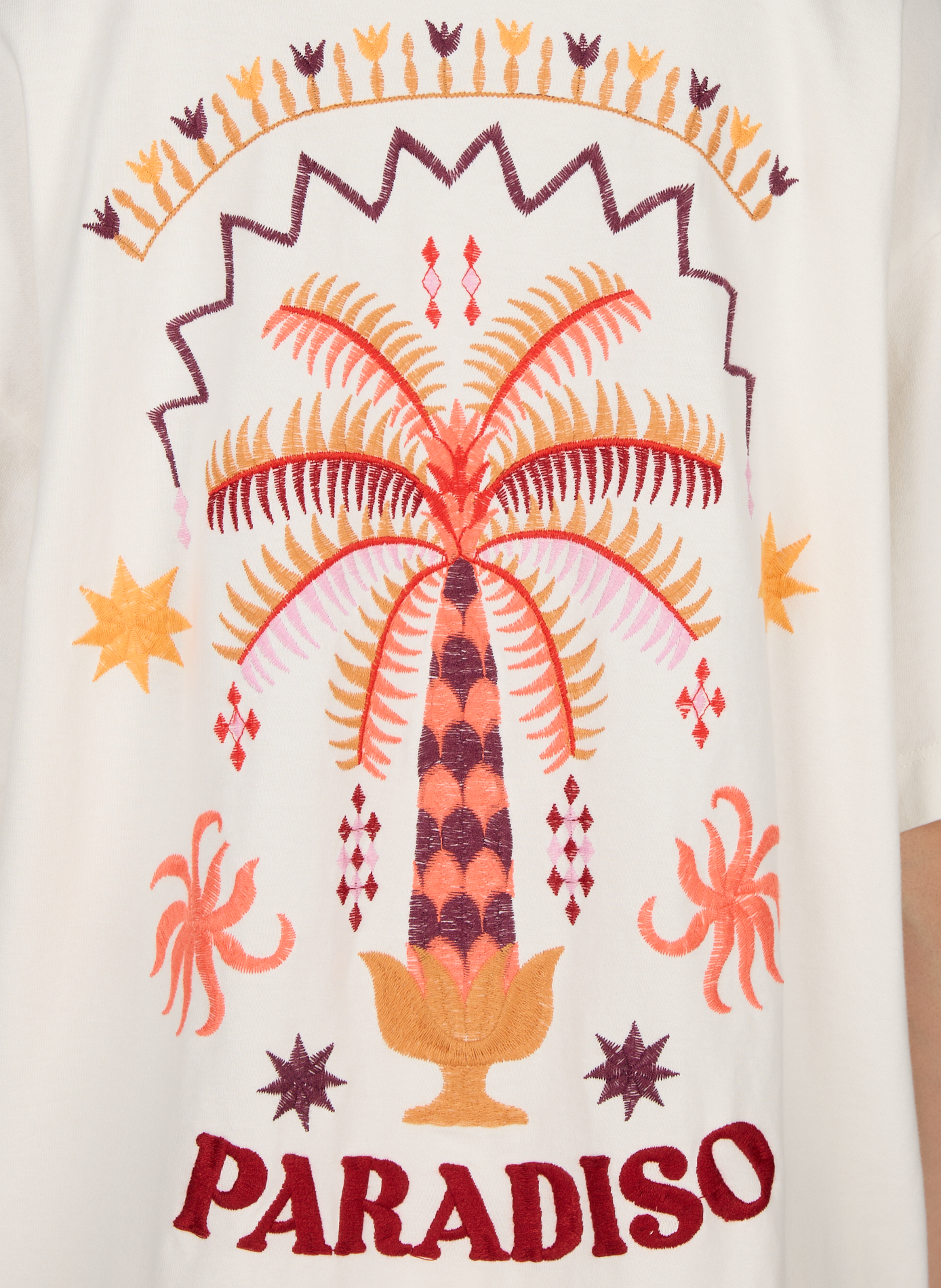Oversized T-Shirt mit Stickereien TOPSHOP Weiss