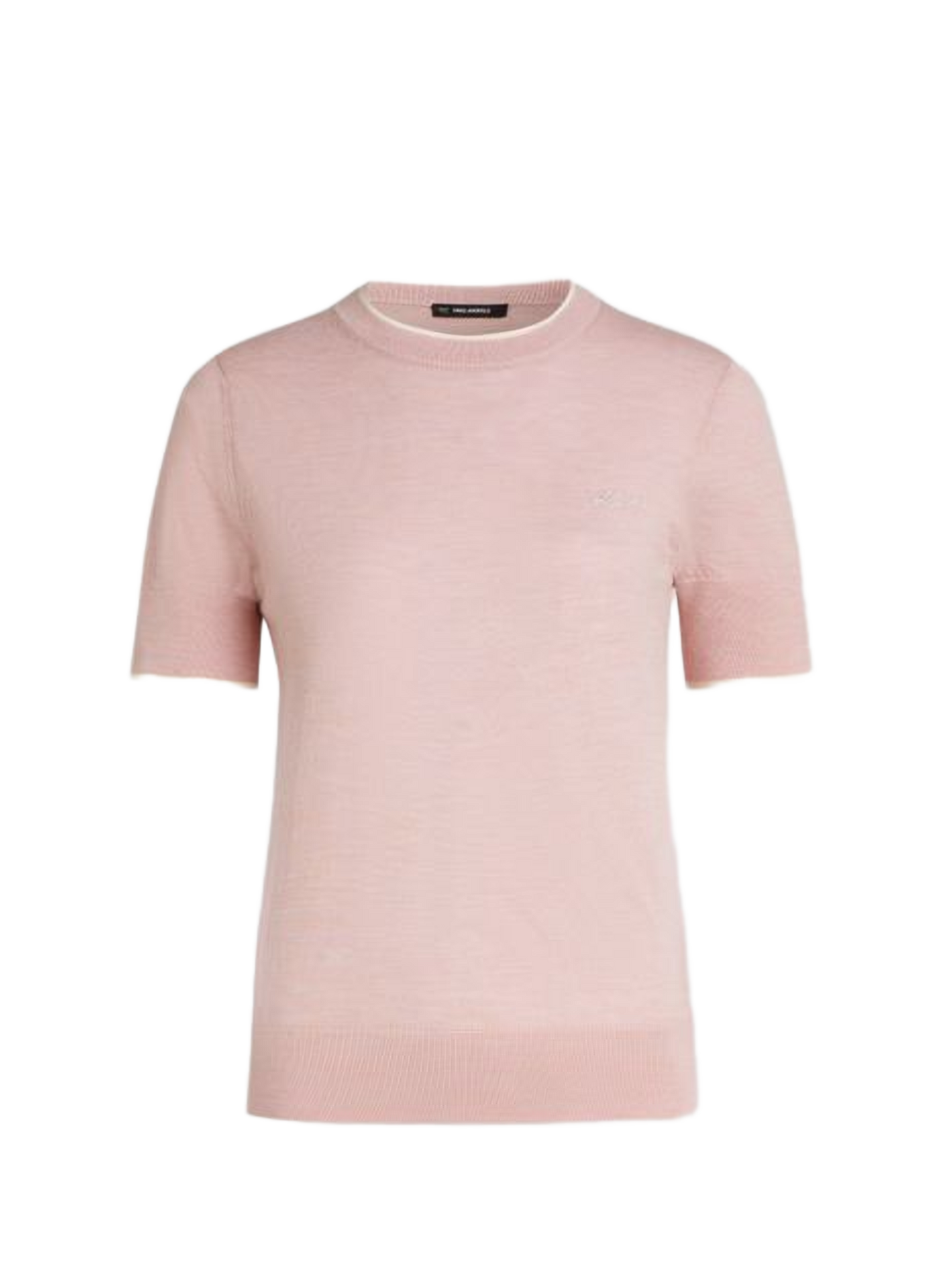 Pull manches courtes en laine KARL LAGERFELD Rose