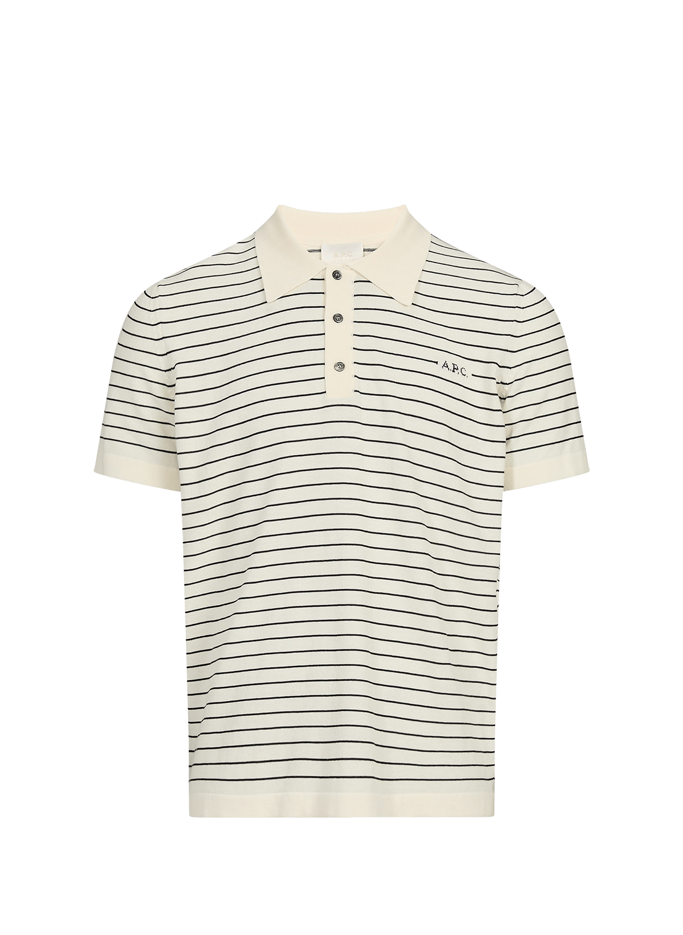 Gestreepte katoenen polo A.P.C. Kaki