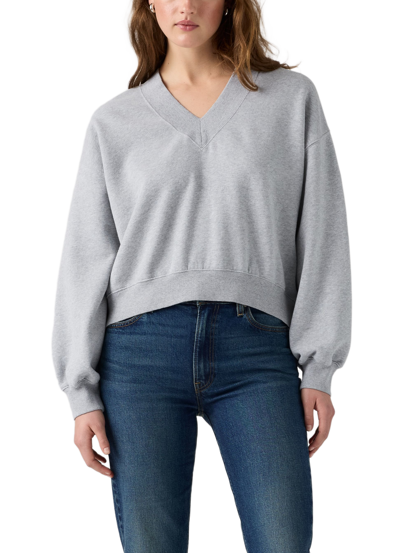 Katoenmix V-hals sweatshirt LEVI'S Grijs
