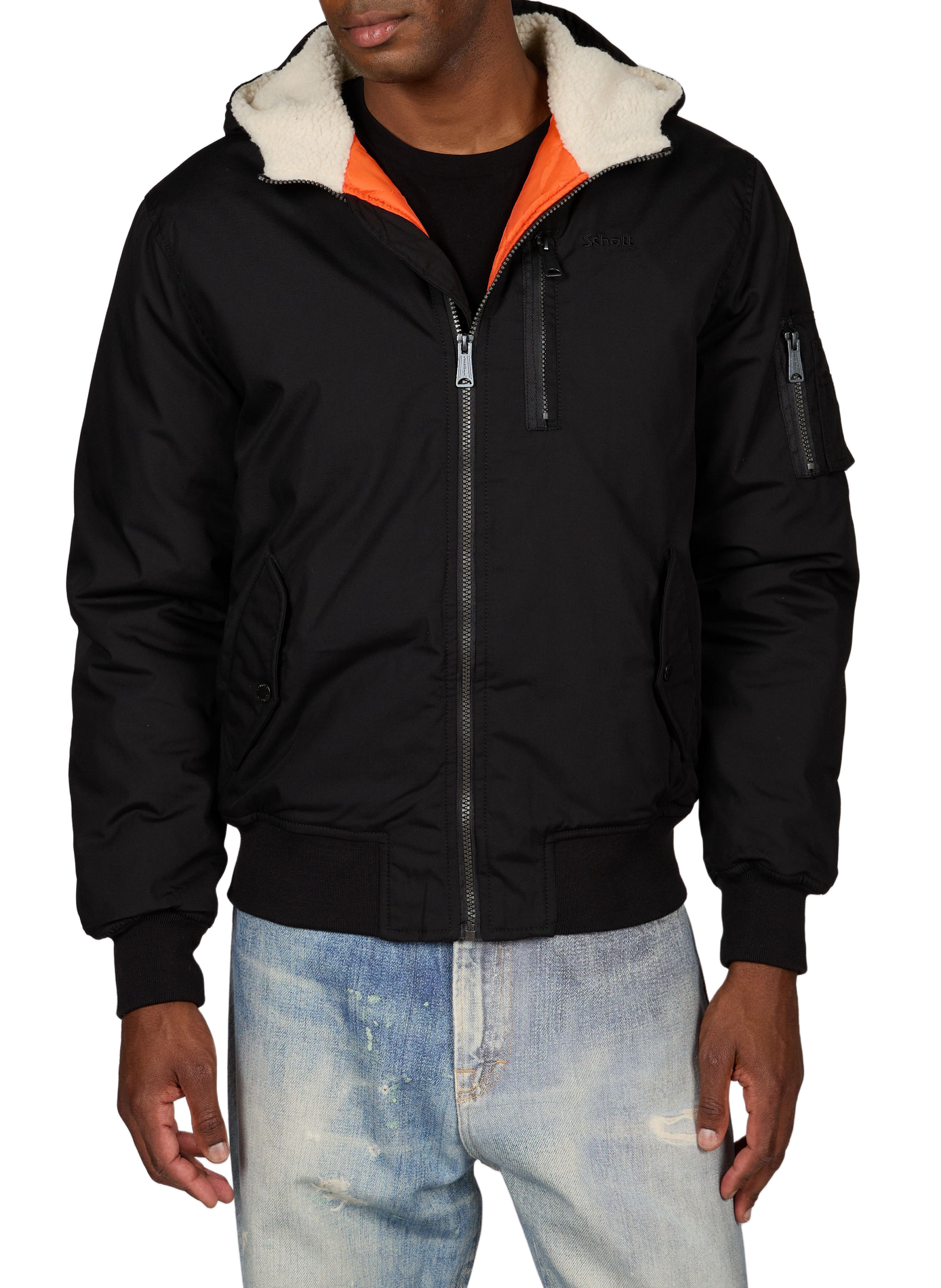 Kapuzenparka SCHOTT Schwarz