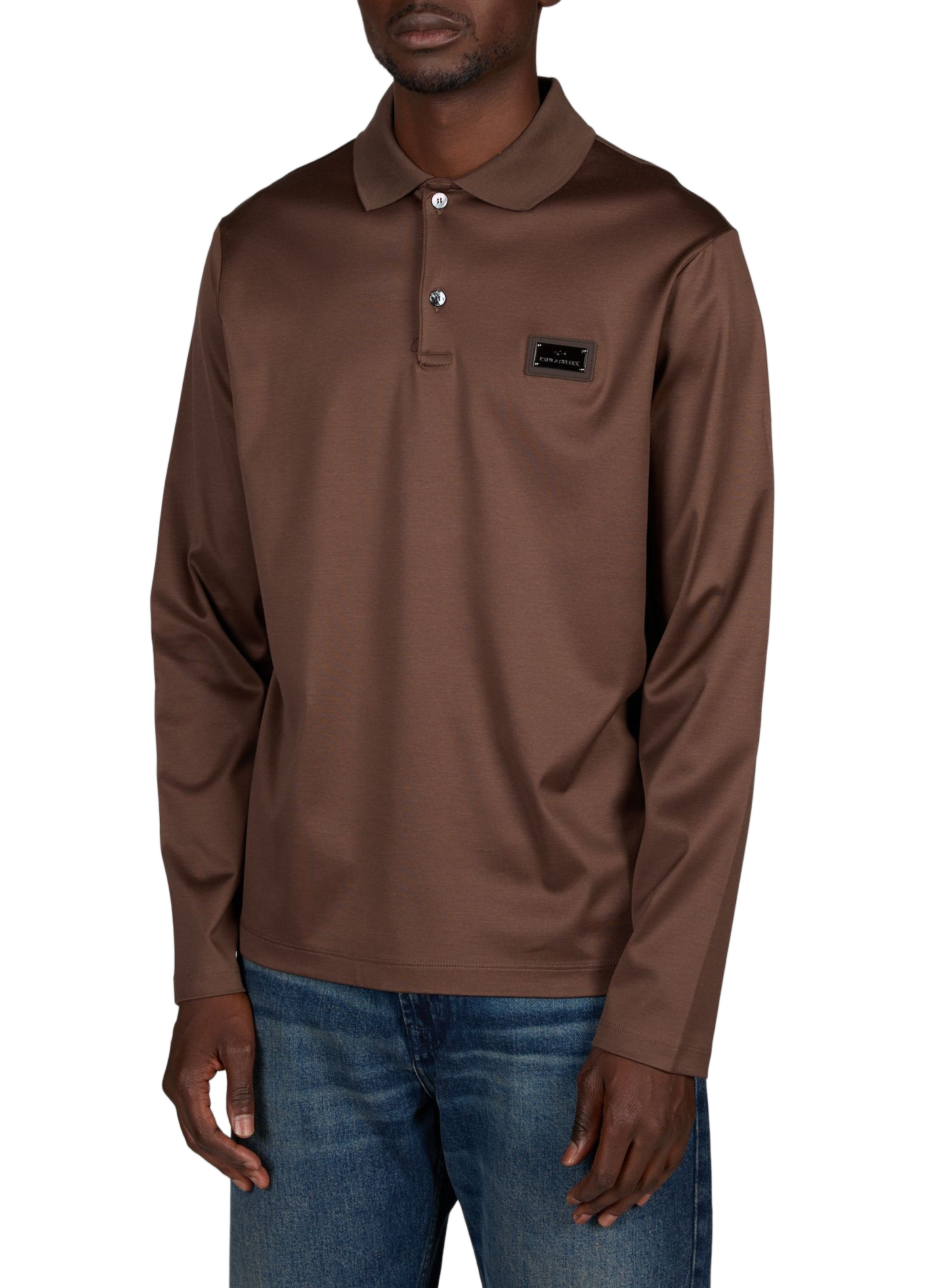 Langarm-Poloshirt aus Baumwolle PAUL & SHARK Beige