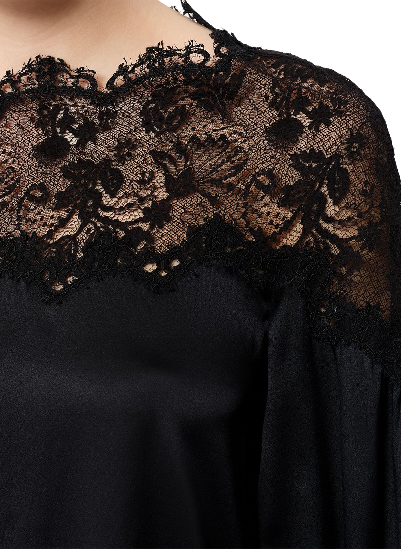 Blouse Azare van gemengde zijden kant ISABEL MARANT Zwart