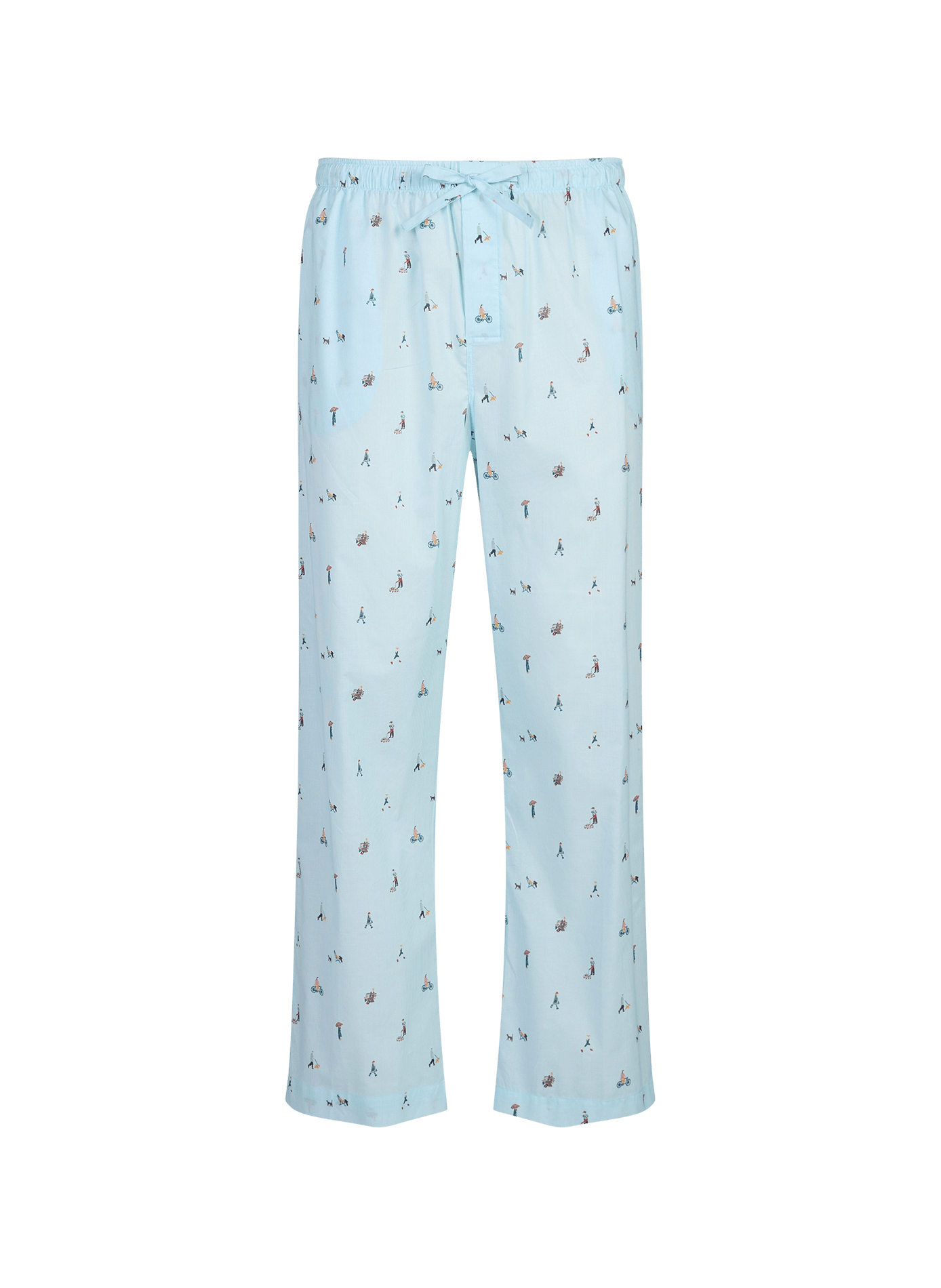 Pyjamahose mit Streifen aus Baumwolle DEREK ROSE Blau