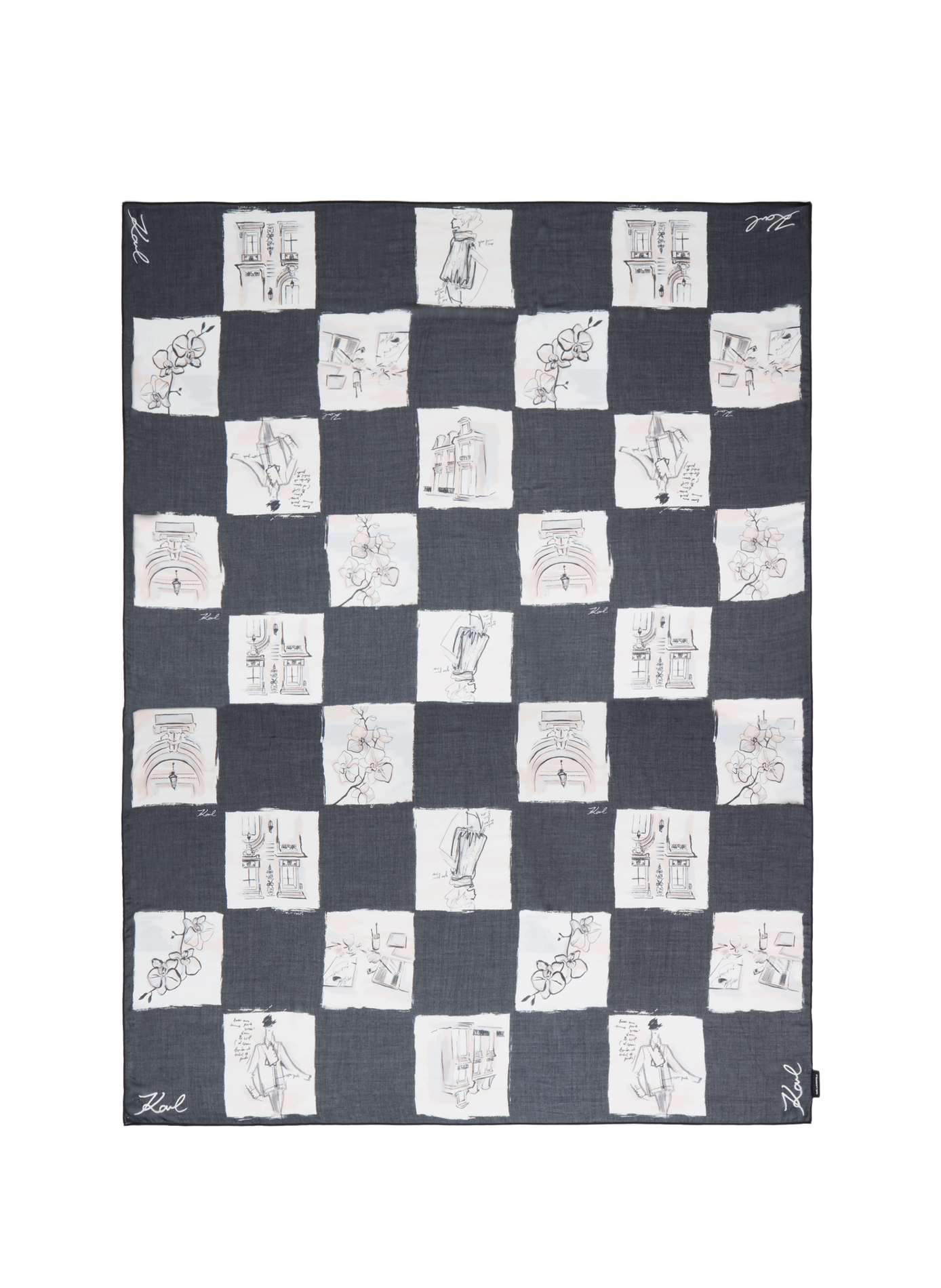 K/Ballet printed silk scarf KARL LAGERFELD Multicolour