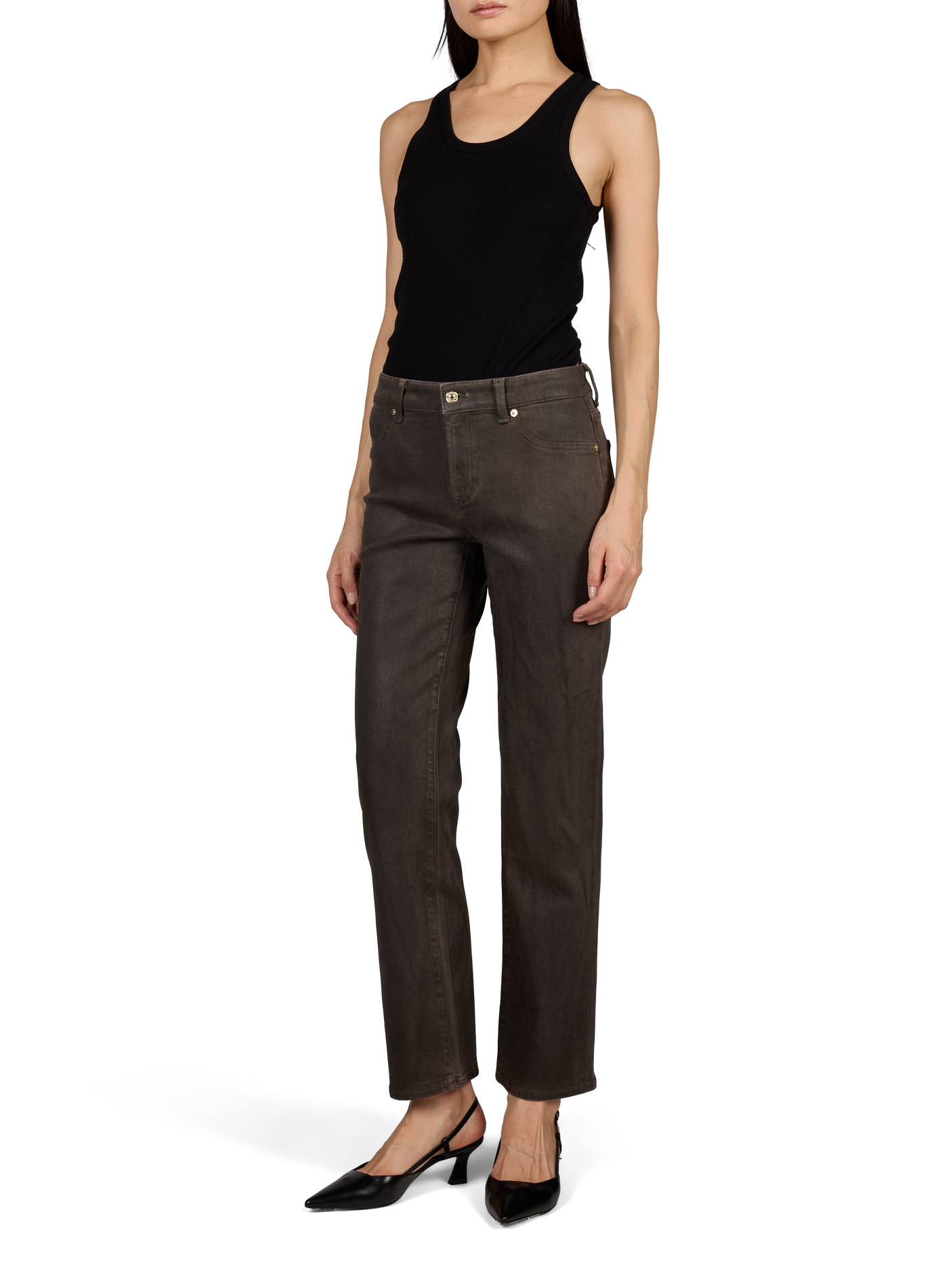 Rechte jeans Calie van gemengd katoen 7 FOR ALL MANKIND Bruin