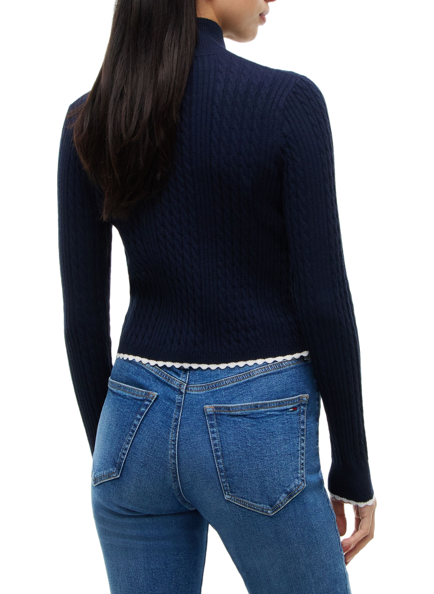 Plain fitted high-neck cardigan TOMMY HILFIGER Blue