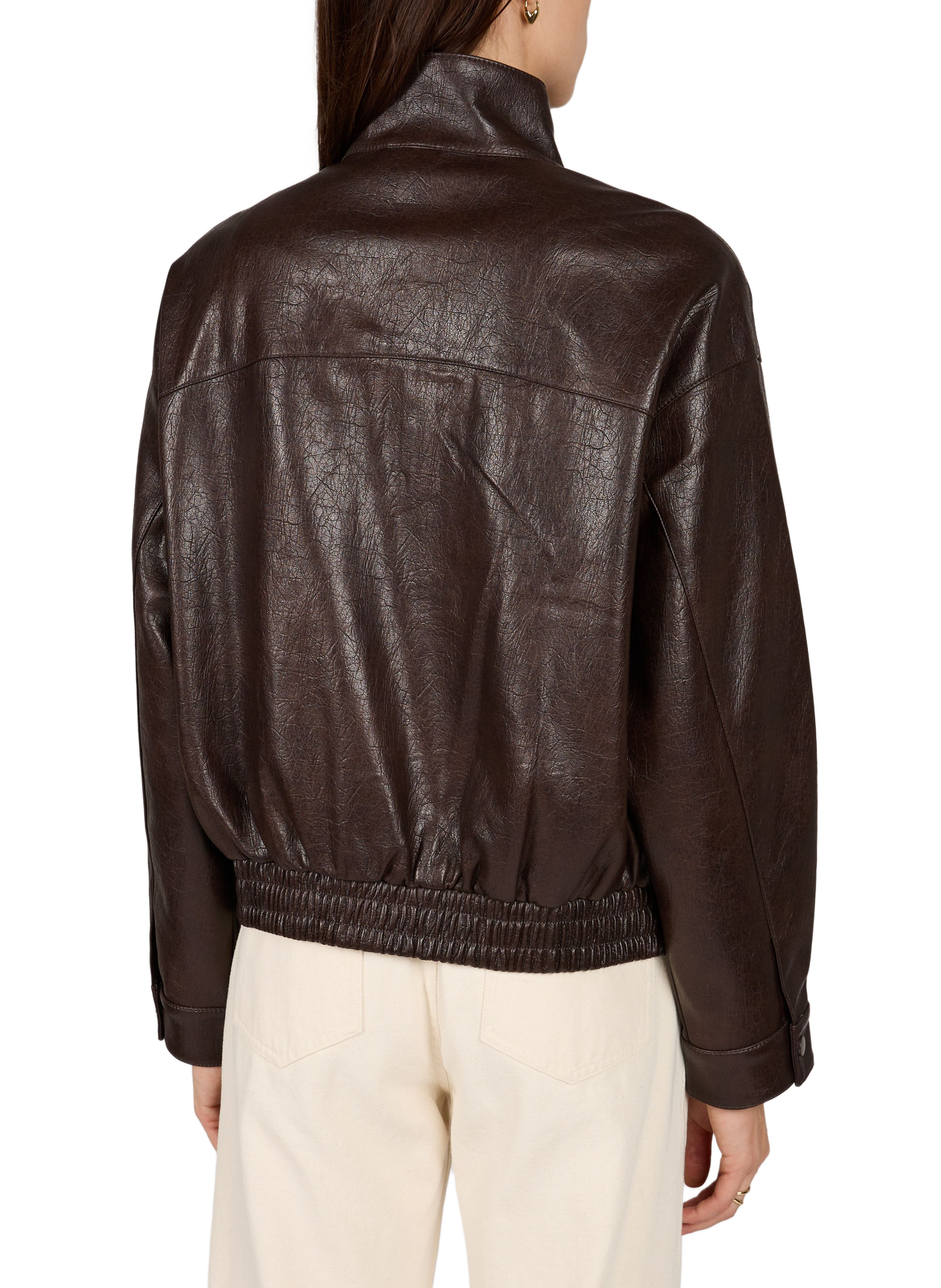 Solid color high neck jacket VILA Brown