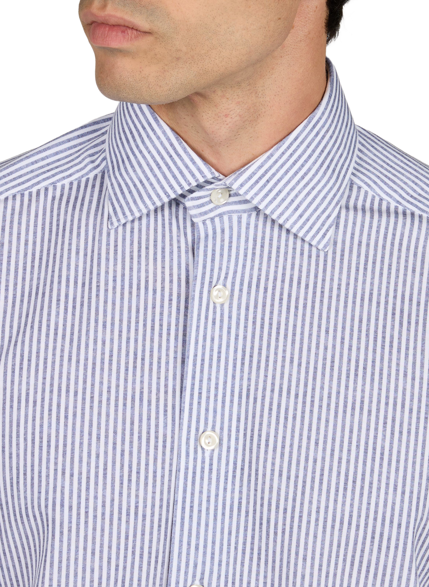 Chemise droite boutonnée à rayures ETON Bleu