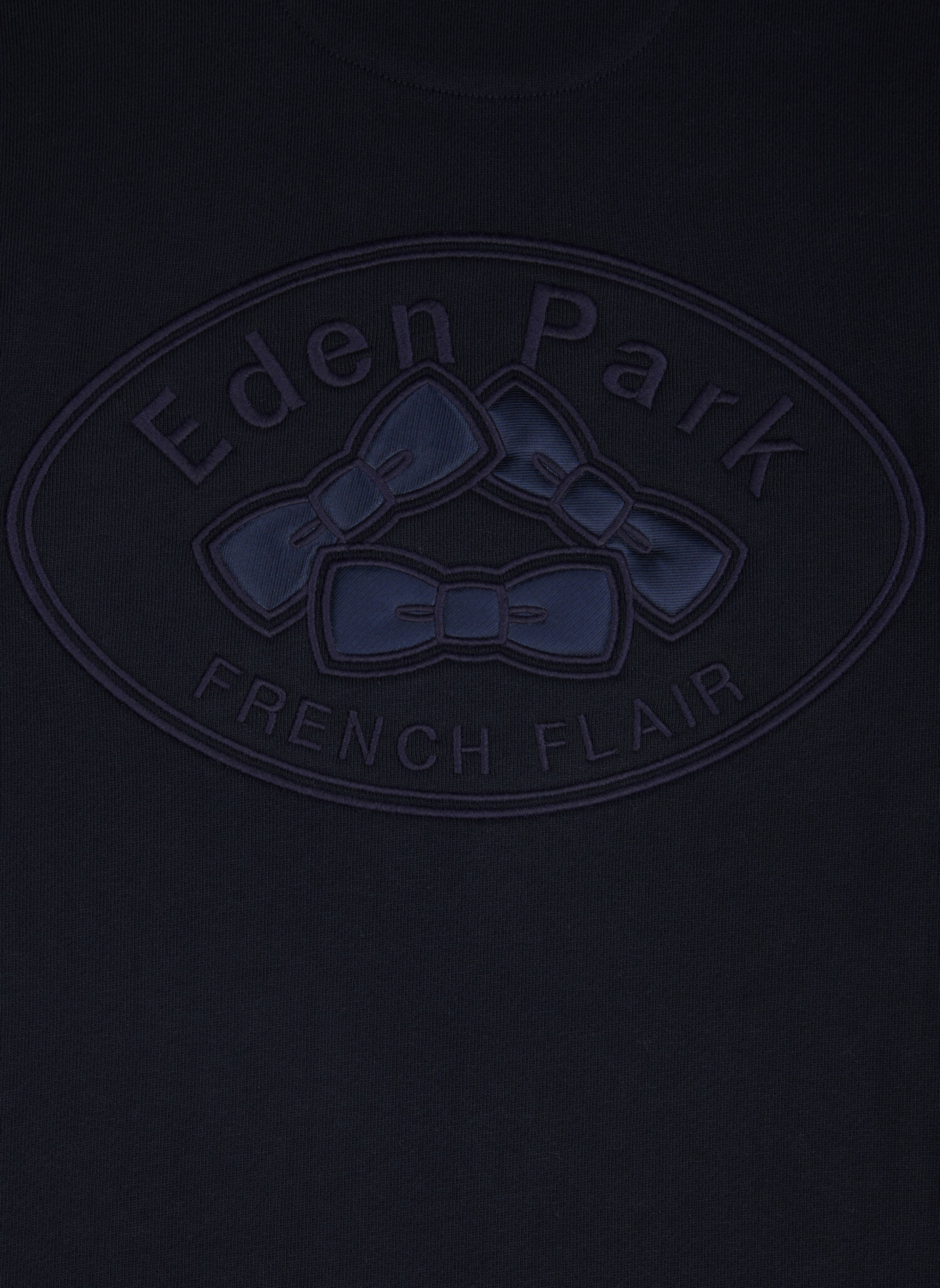 Gerade geschnittenes Sweatshirt mit Troyerkragen aus Baumwolle EDEN PARK Blau