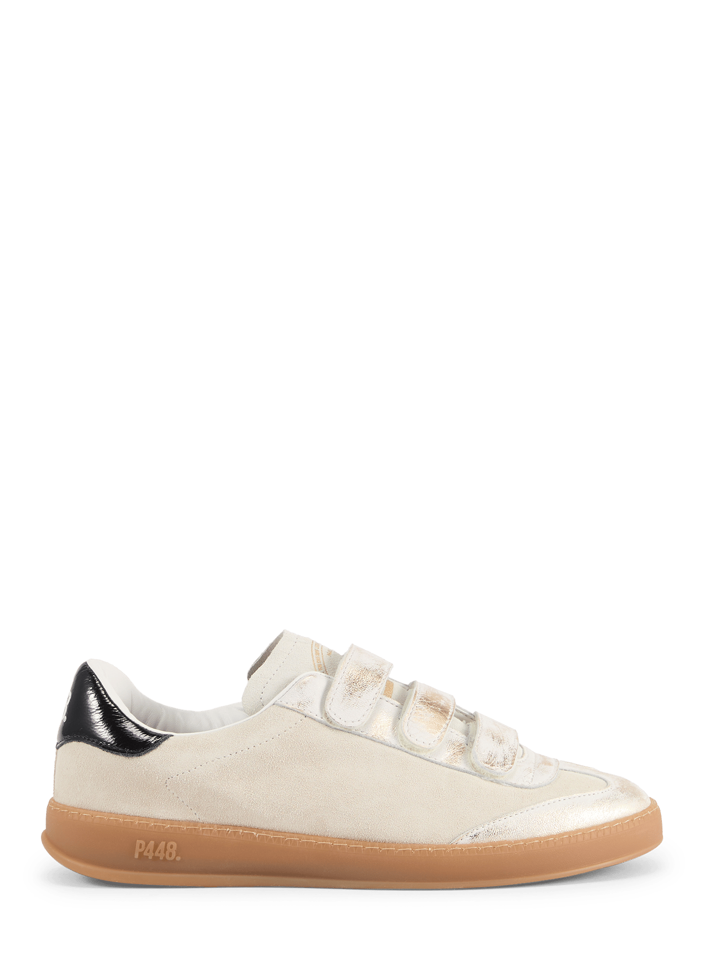 Baskets en cuir mélangé P448 Beige