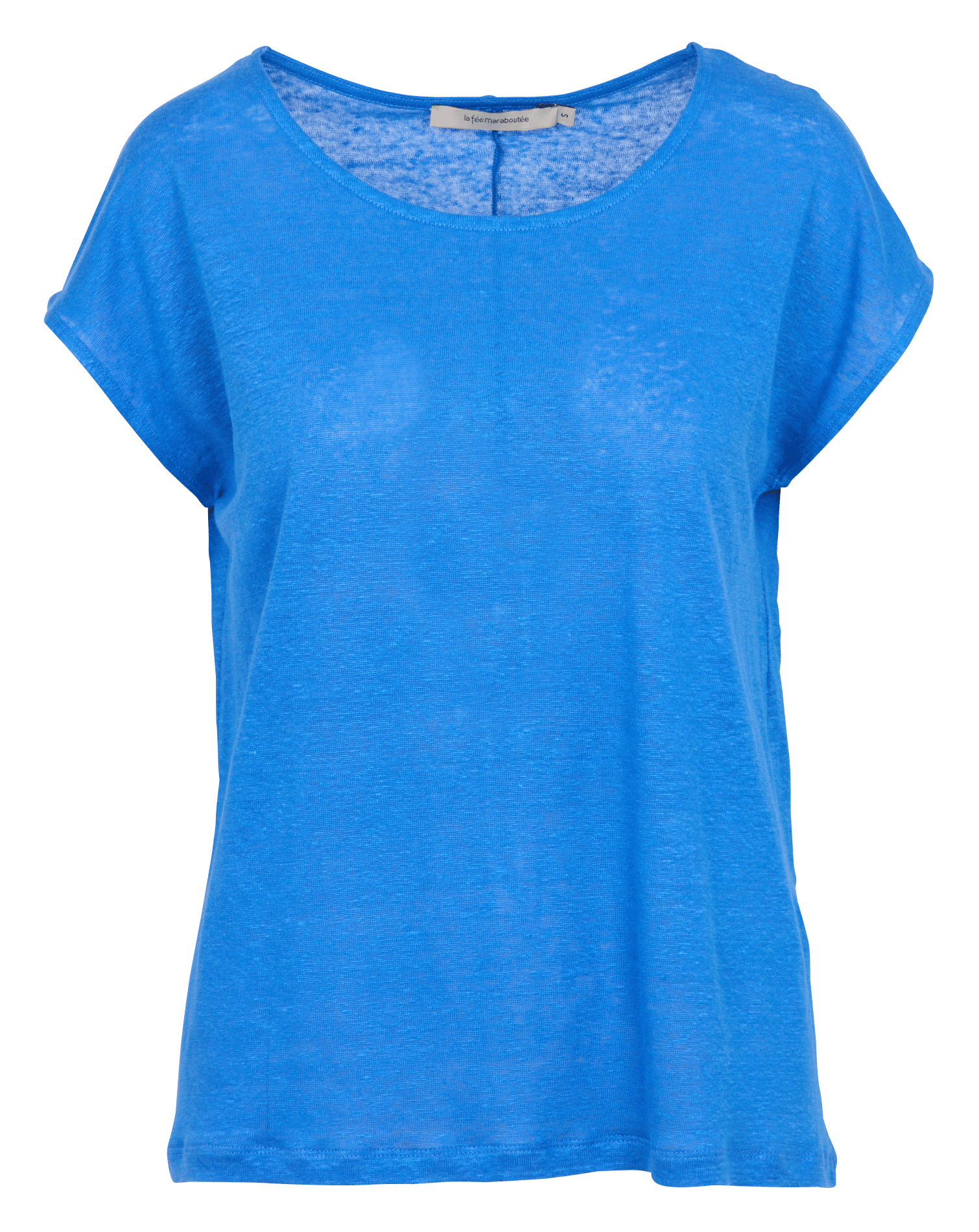 Recht T-shirt van gemêleerd linnen LA FEE MARABOUTEE Blauw