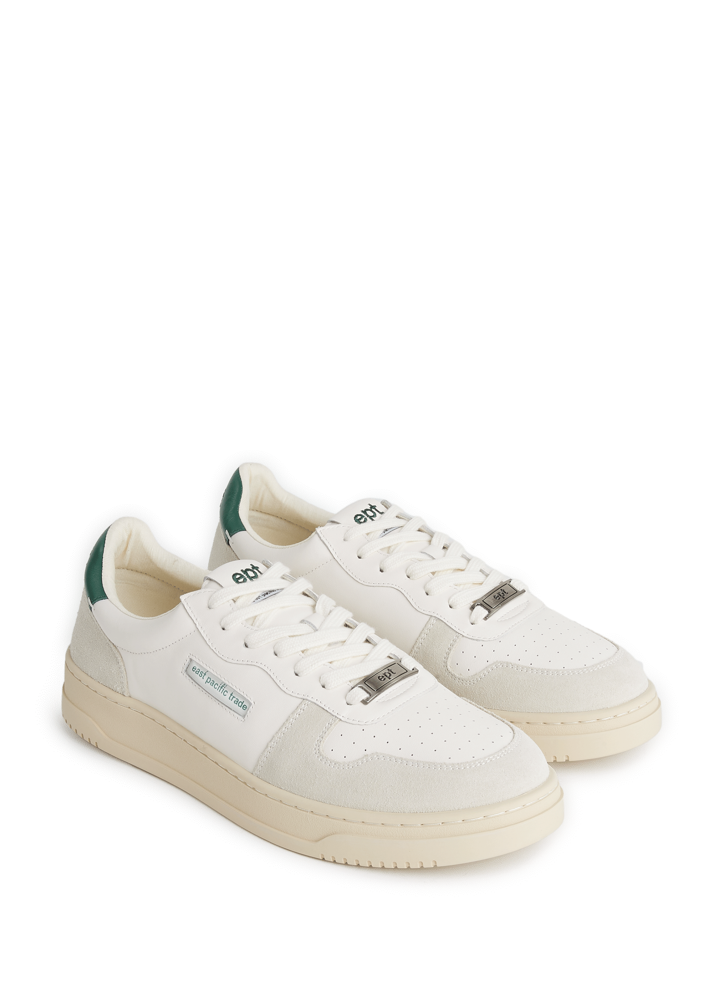 Baskets en cuir mélangé