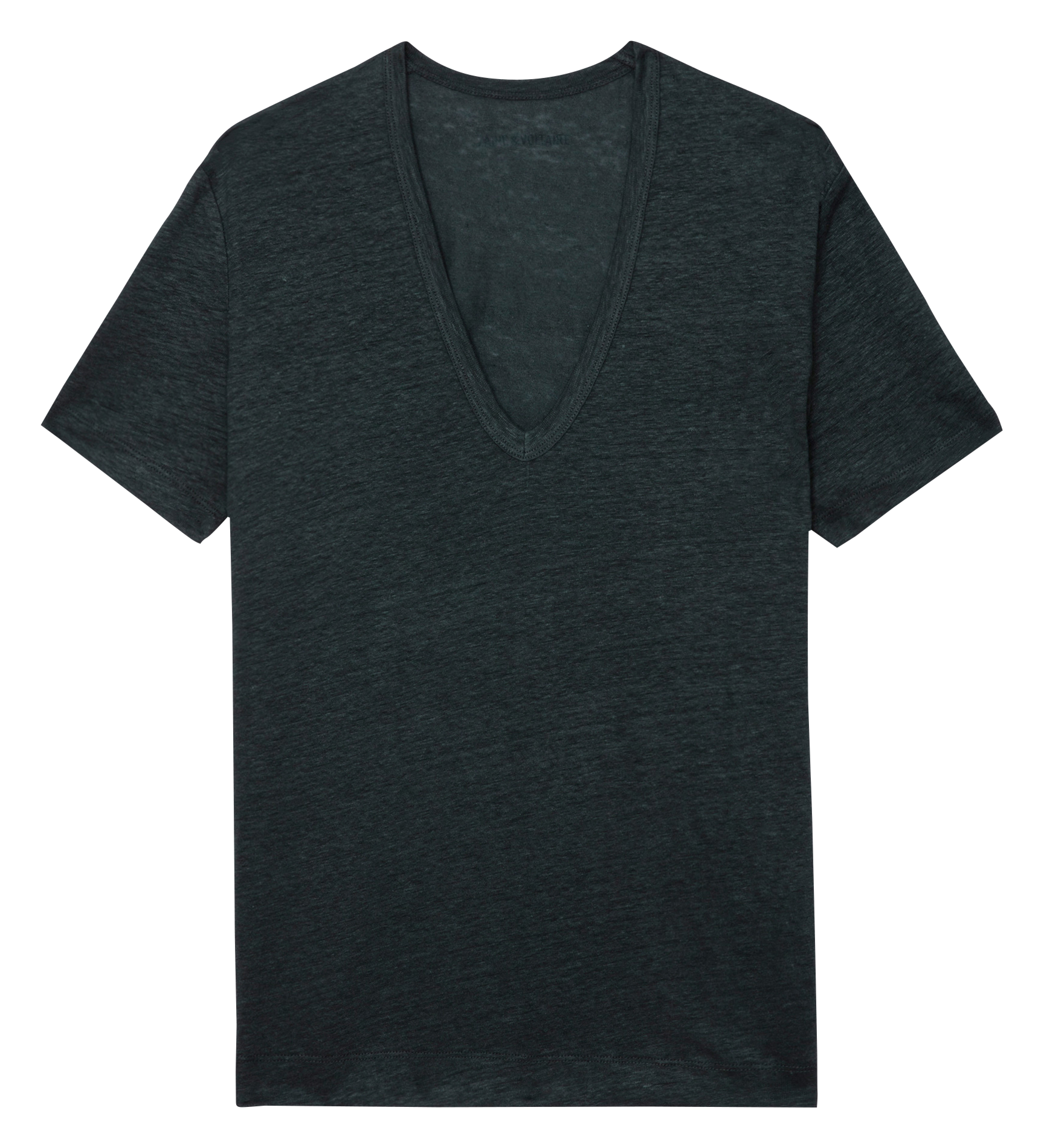 Tee-shirt droit col v en lin wassa ZADIG&VOLTAIRE Vert