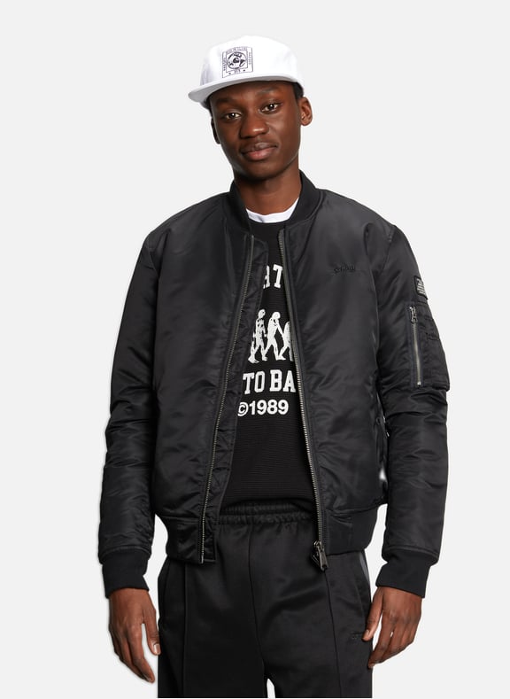 Bomber jacket with logo Black by SCHOTT SCHOTT Bomber jacket with logo Black