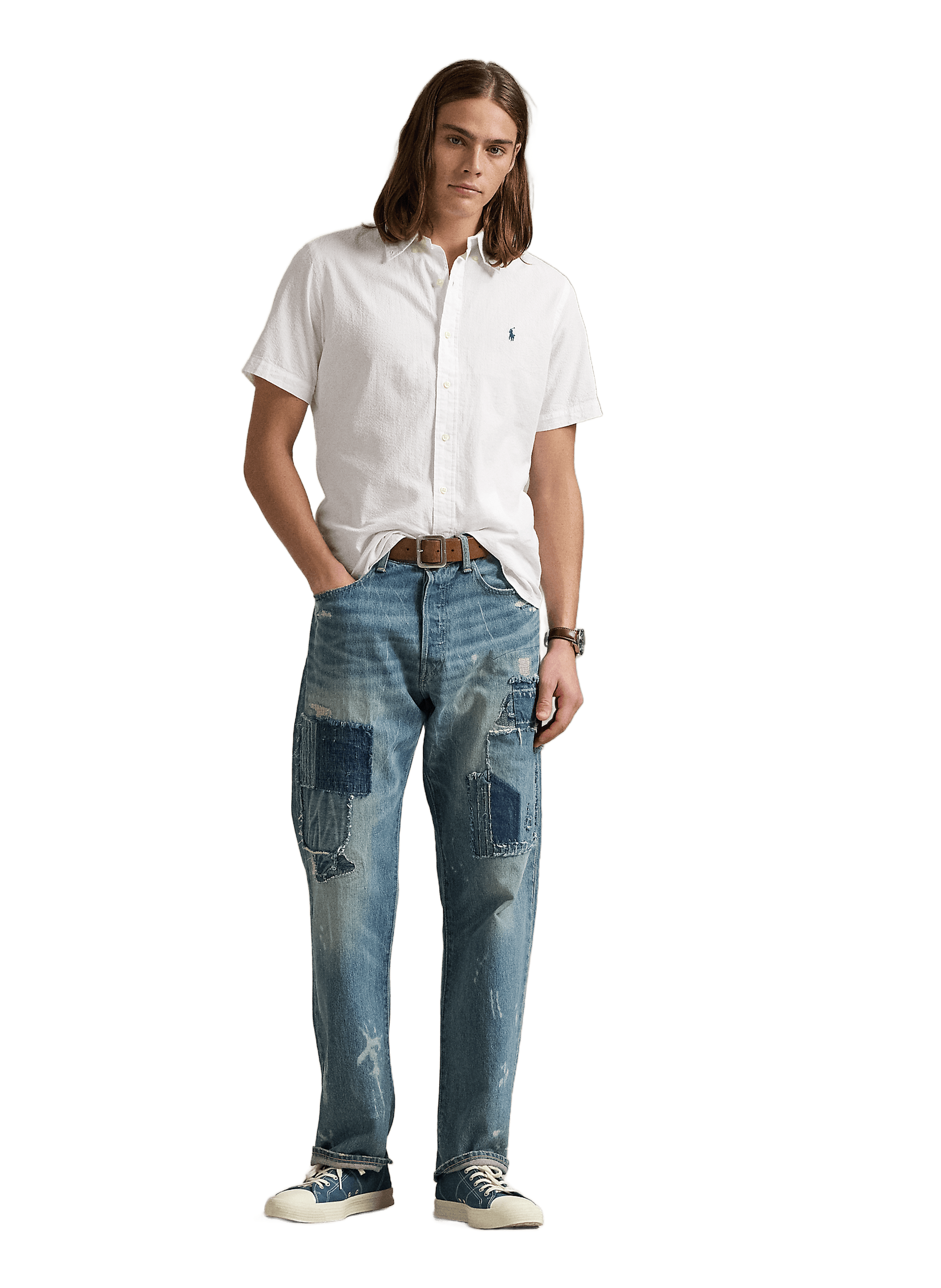 Short-sleeved cotton shirt POLO RALPH LAUREN White