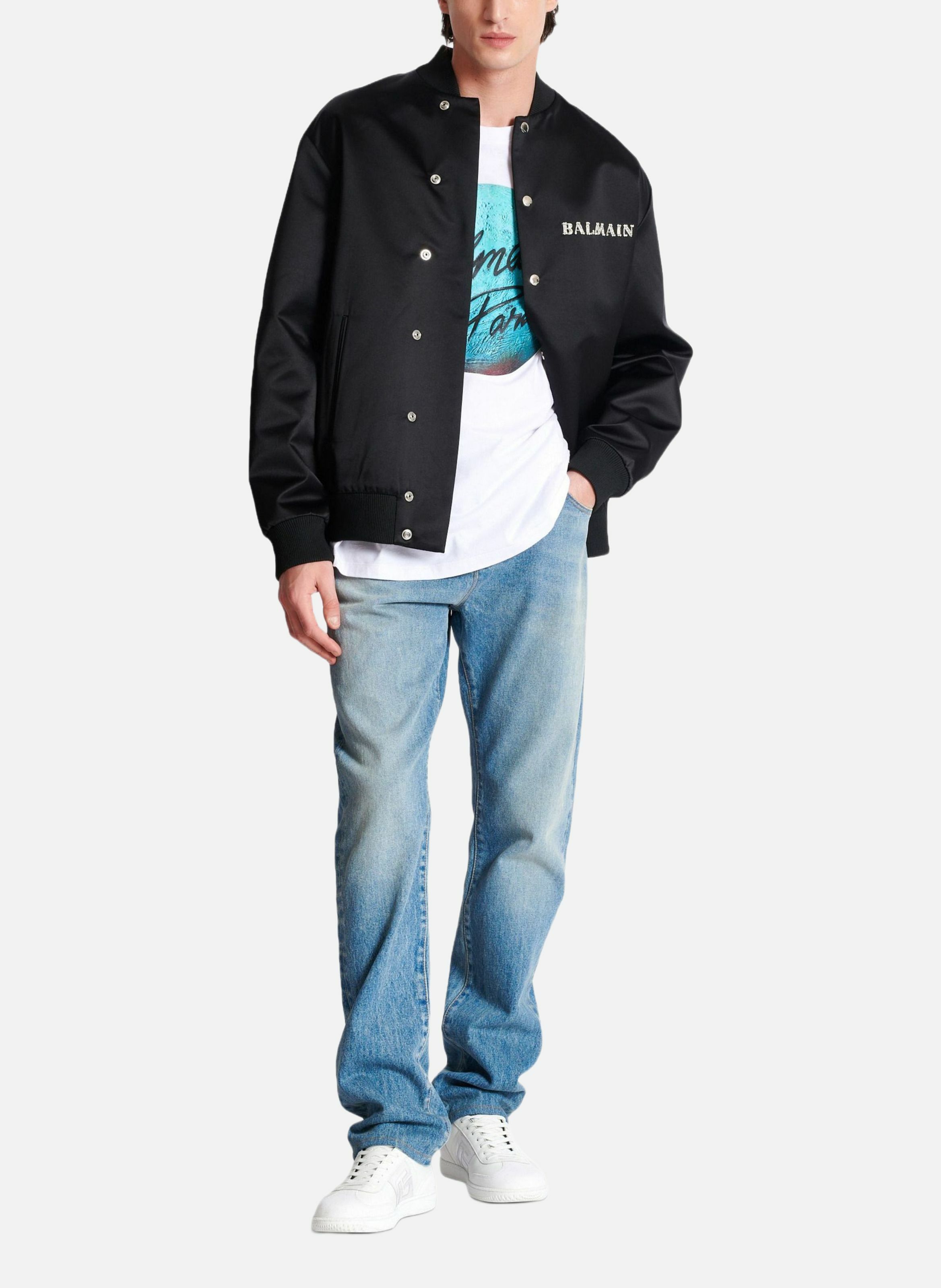 Jean regular en denim BALMAIN Bleu