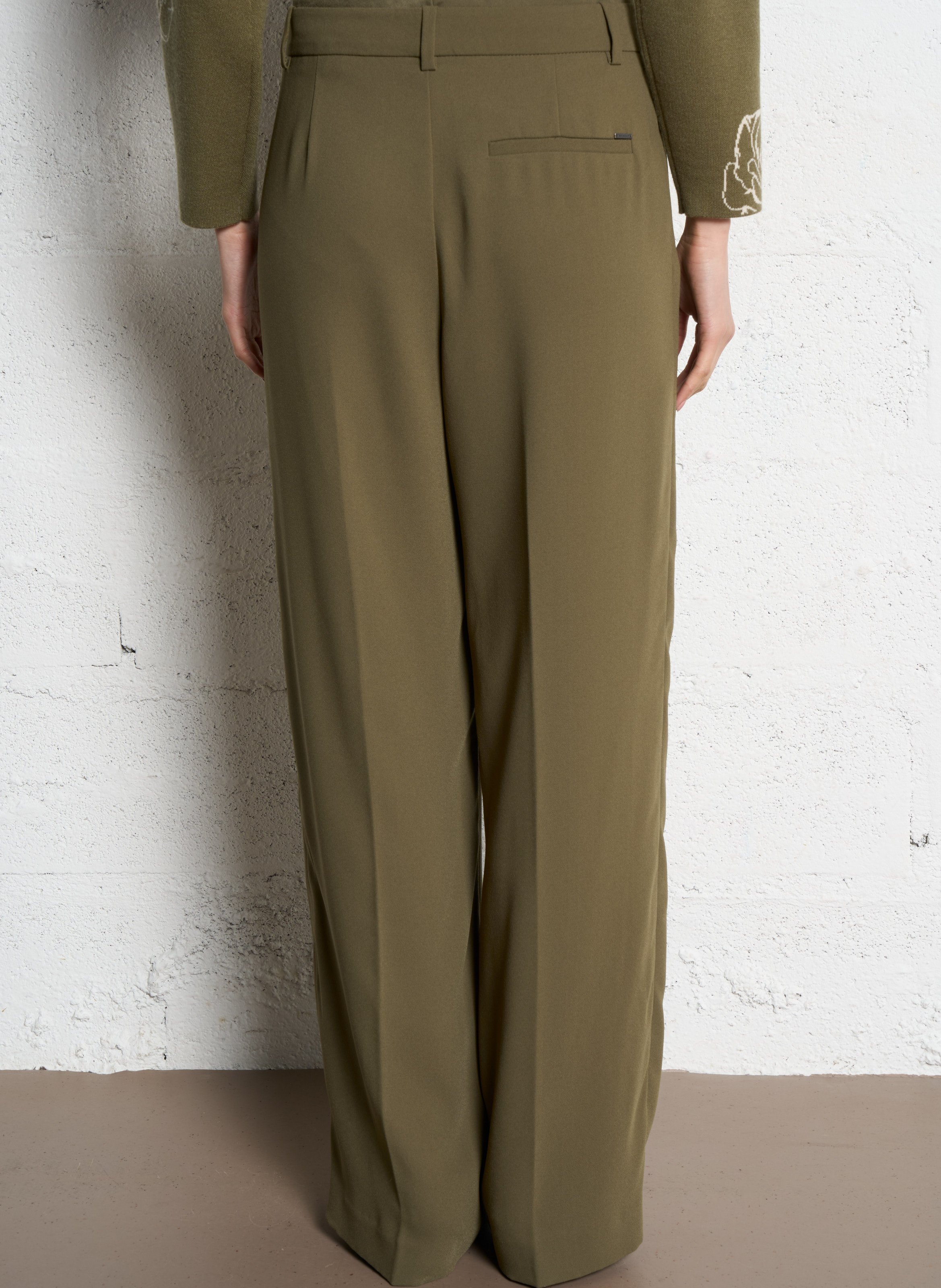 Pantalon droit taille haute IKKS Kaki