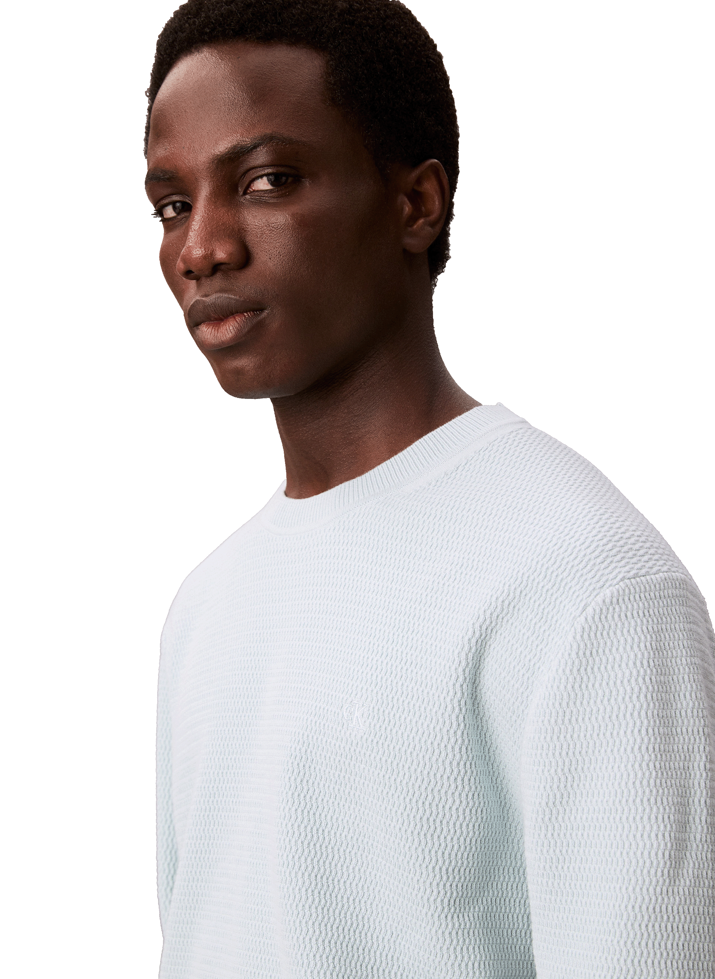 Textured cotton sweater CALVIN KLEIN Blue