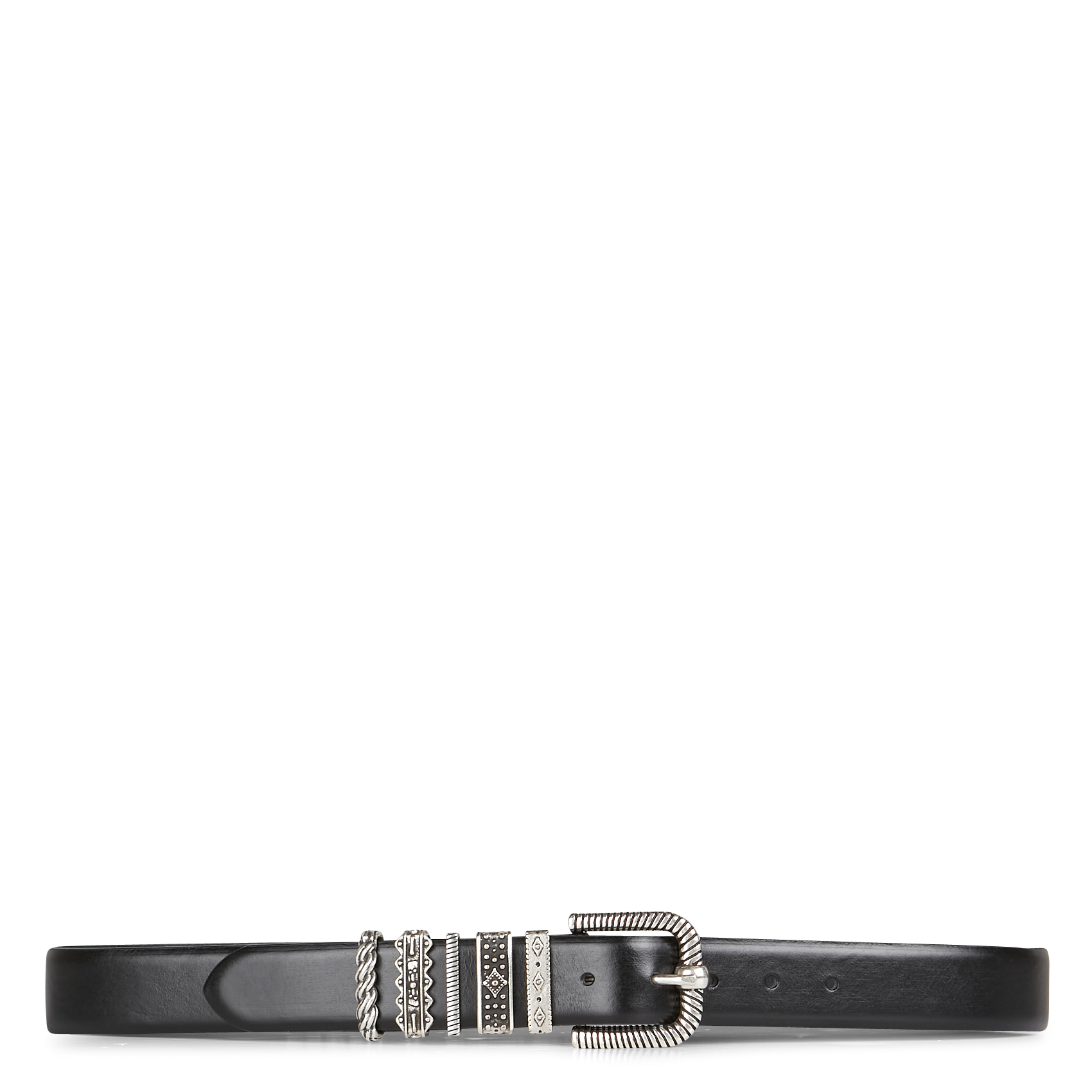 Ceinture multiples passants en cuir Berkane BA&SH Noir