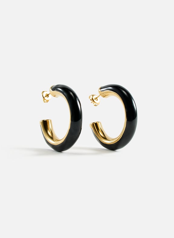 Boucles d'oreille Créoles Noir by AU PRINTEMPS PARIS AU PRINTEMPS PARIS Boucles d'oreille Créoles Noir