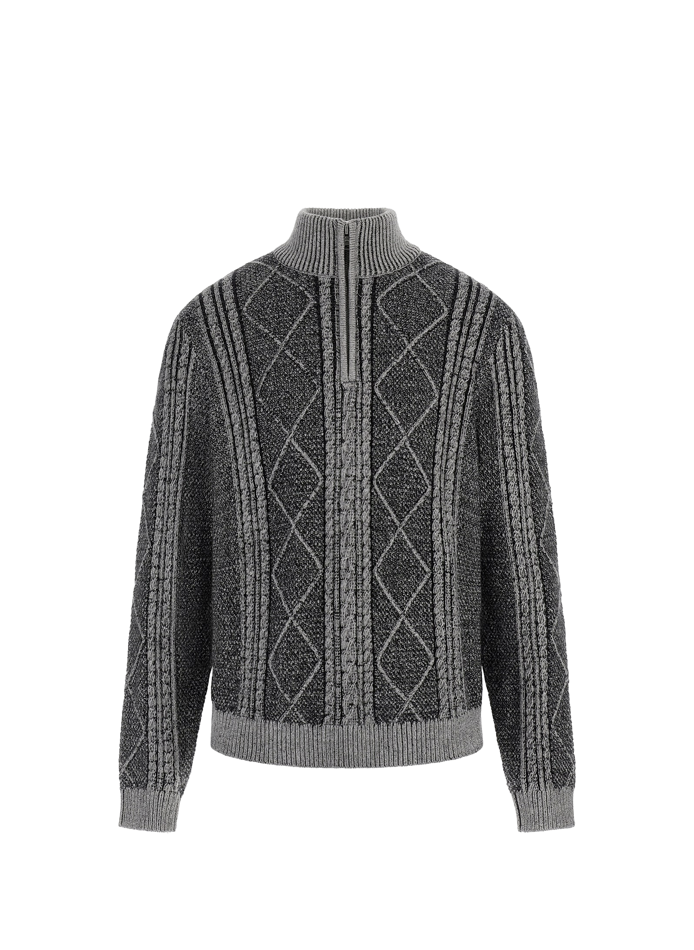 GUESS Zip-Neck Jumper Black