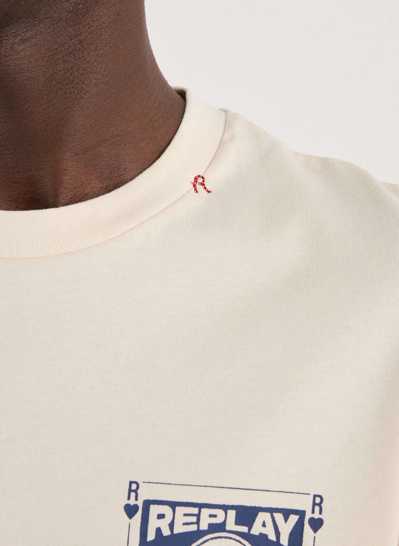 T-shirt droit en coton REPLAY Blanc
