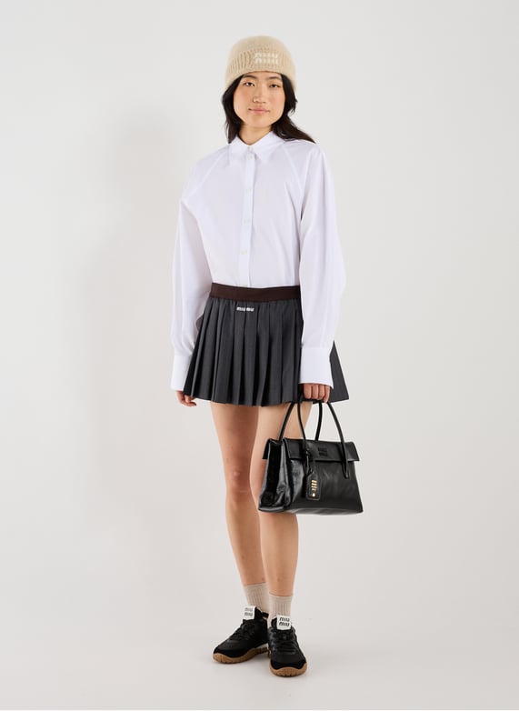 Sac à main Solitaire en cuir brillant | Noir by MIU MIU Sac à main Solitaire en cuir brillant Noir