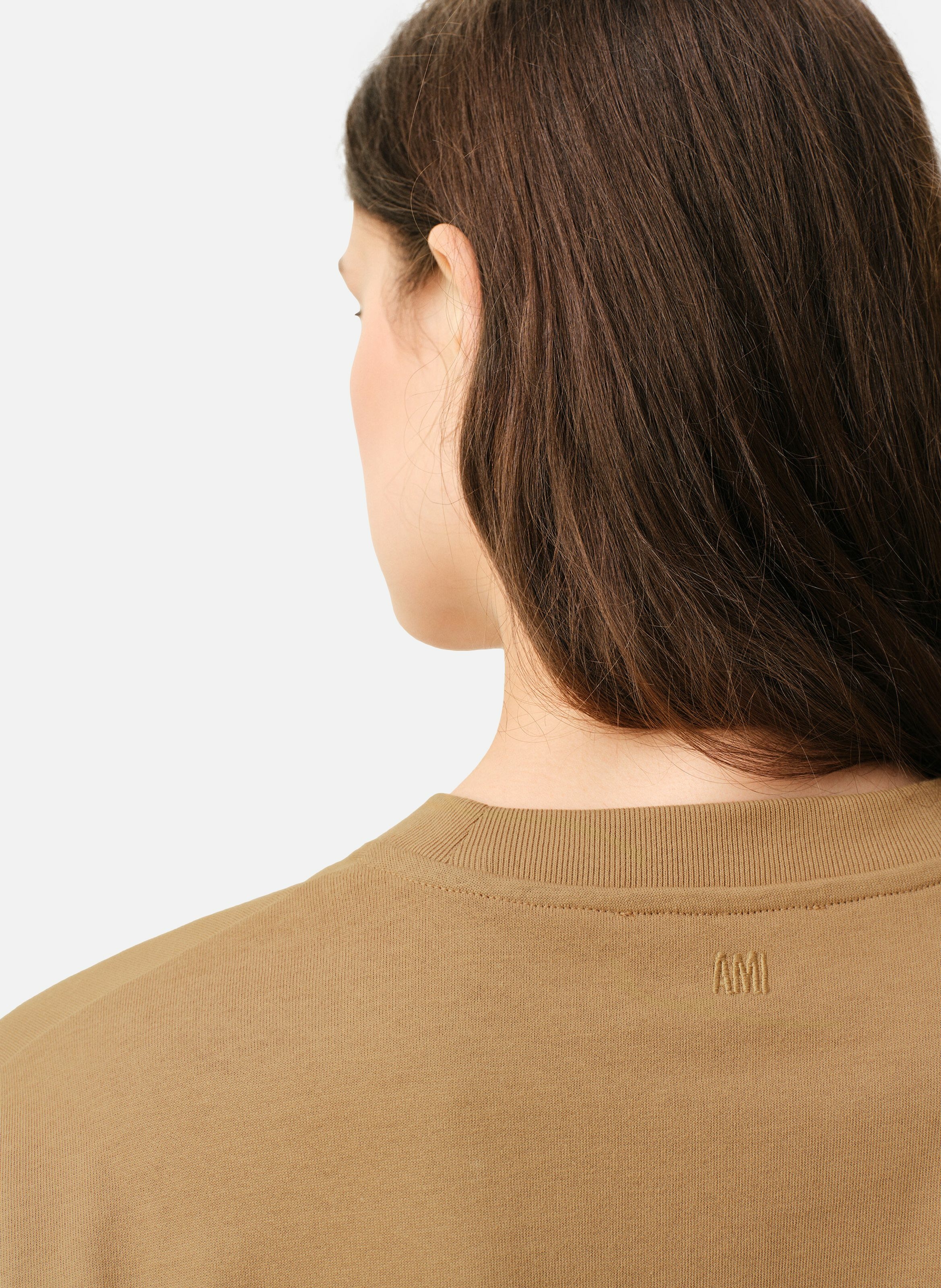 T-shirt ami de coeur en coton unisexe AMI PARIS Marron